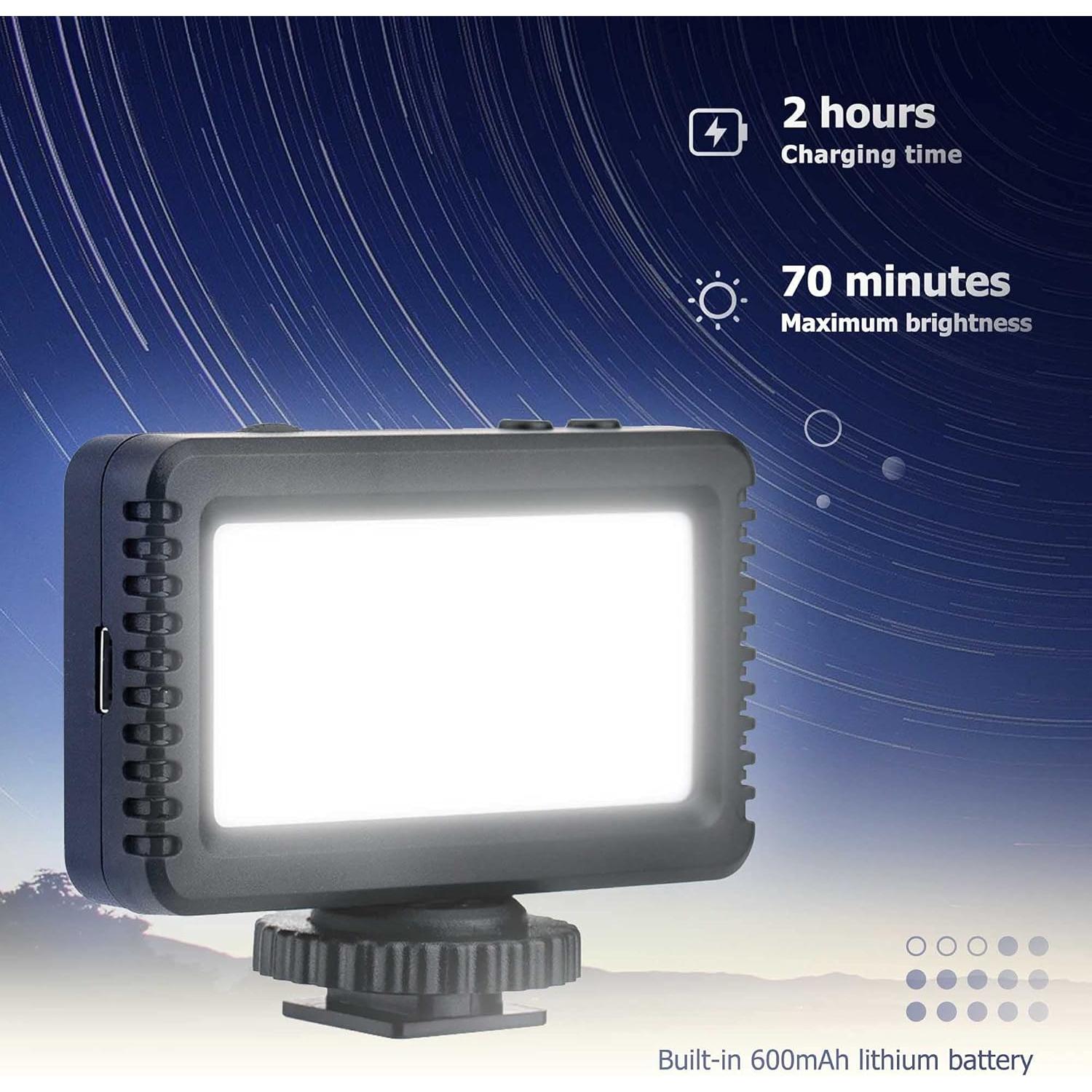 Mini Luz LED Kiwifotos para Vlogs y Grabación de Video