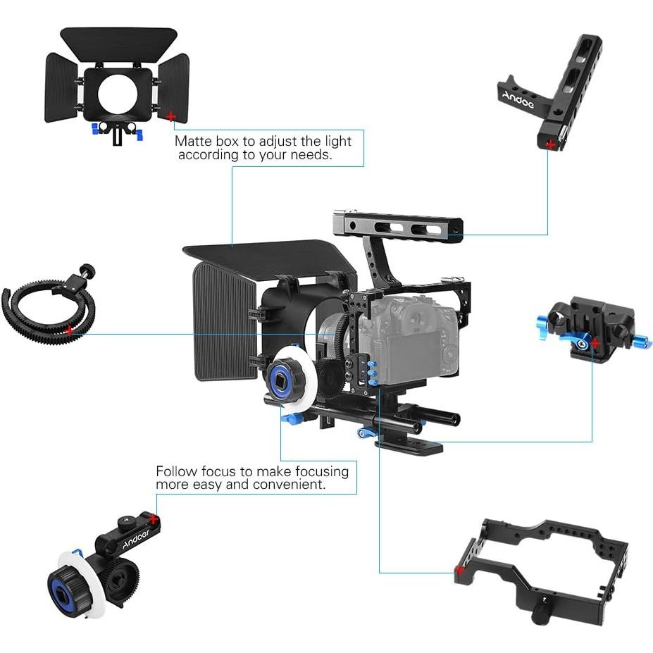 Kit de Jaula para Cámara Andoer C500 con Enfoque y Matte