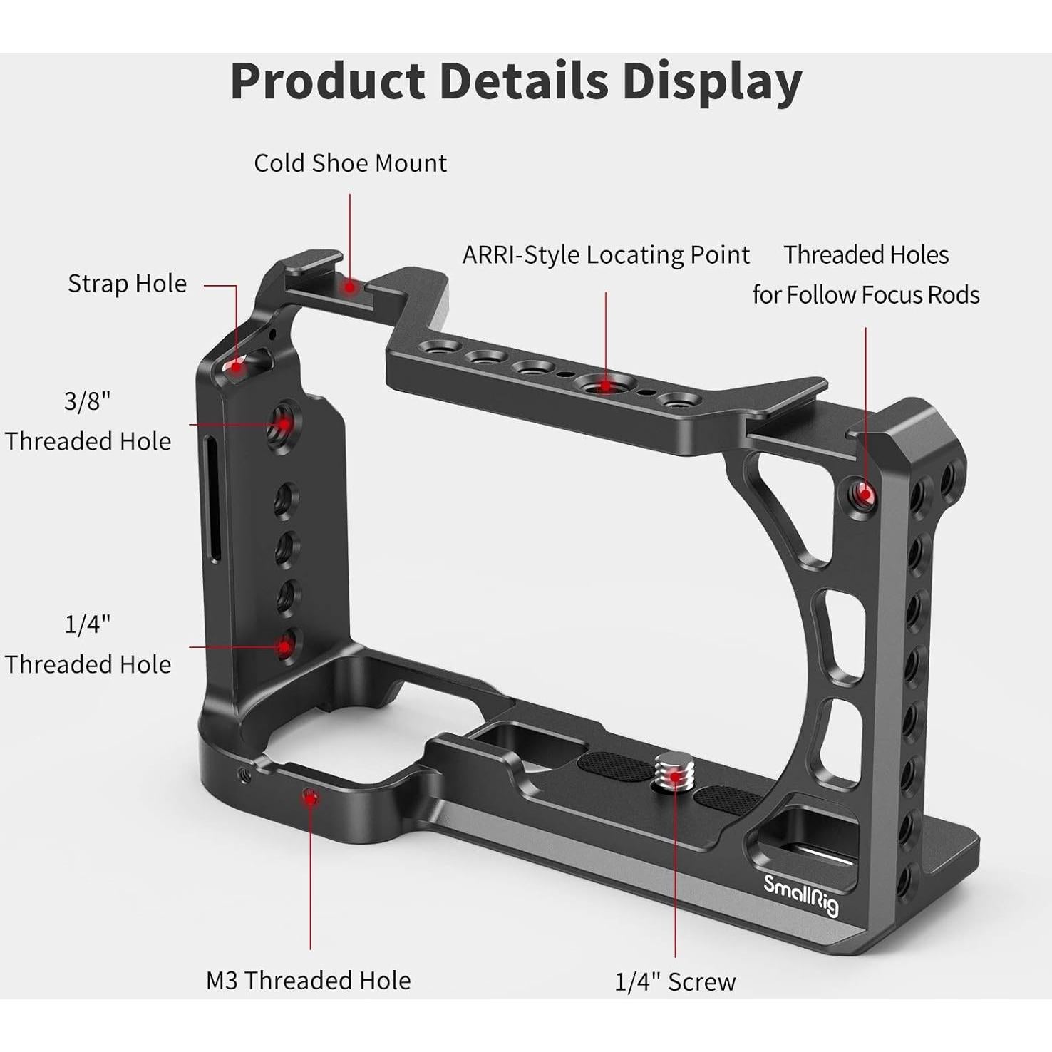 Jaula para Cámara Sony A6400 A6100 SmallRig 2310 - Protección y Montaje