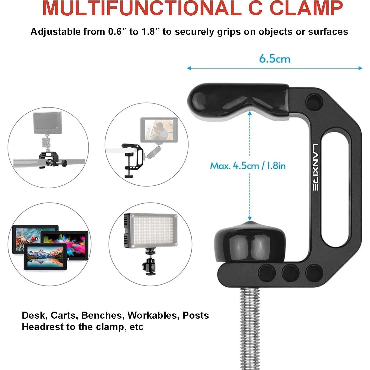 Abrazadera de Montaje para Cámara Lanxire con Mini Brazo Mágico