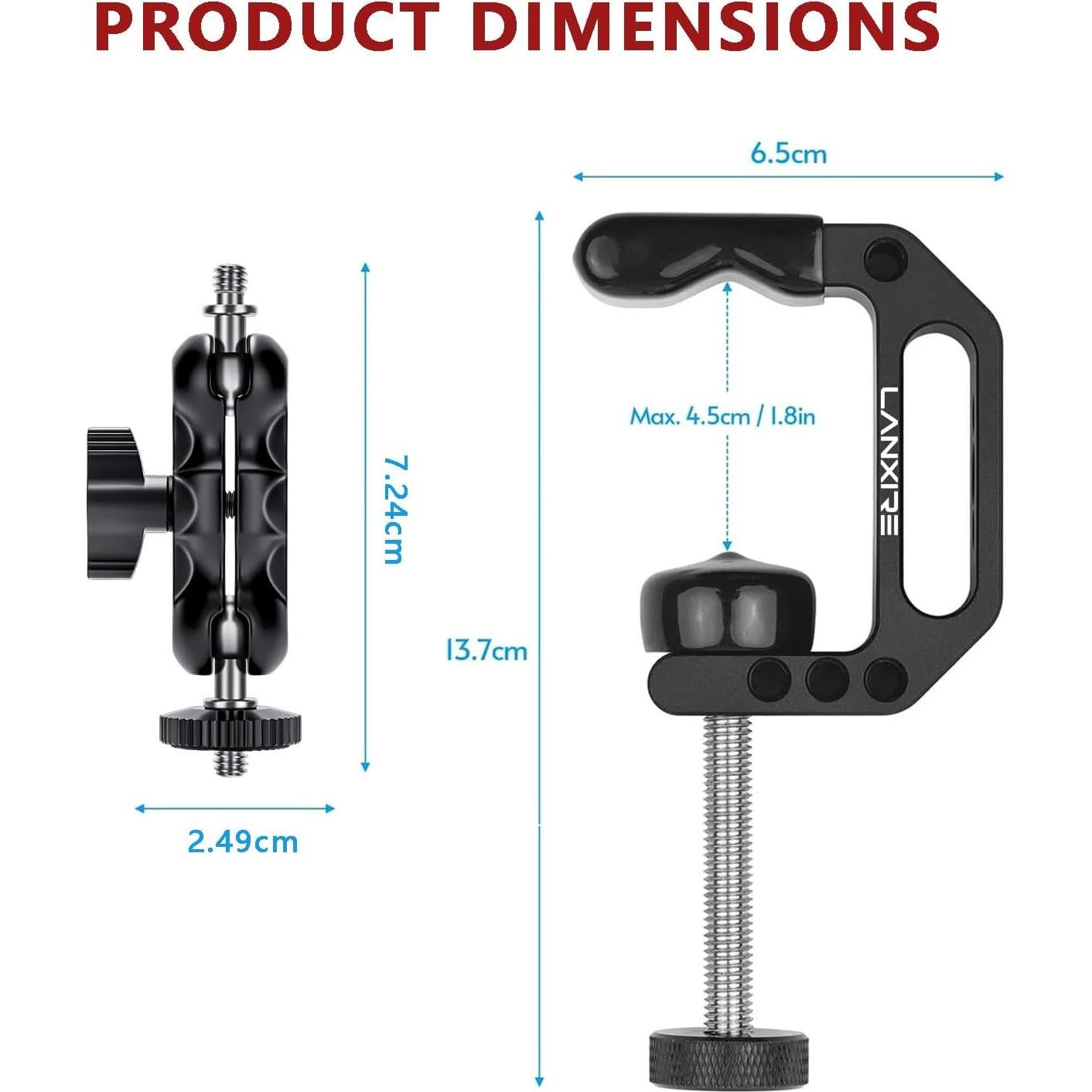 Abrazadera de Montaje para Cámara Lanxire con Mini Brazo Mágico