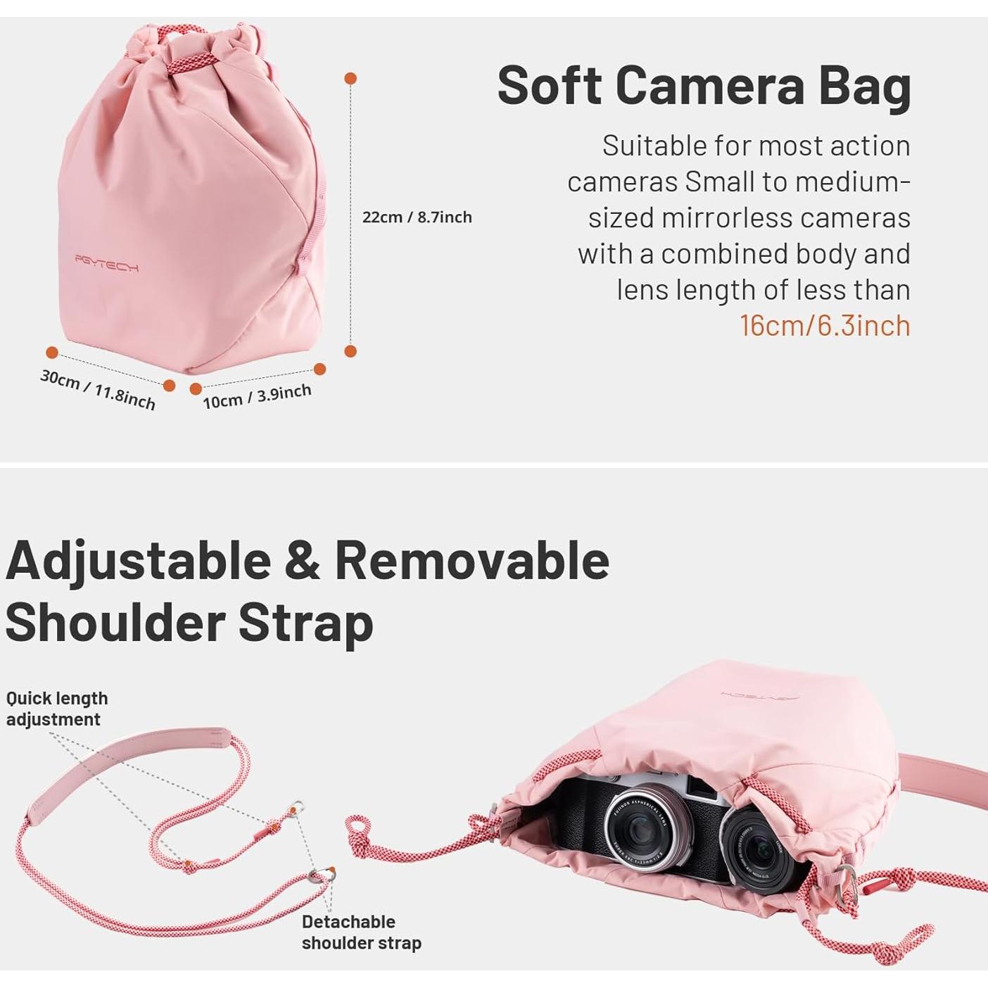 Bolsa para Cámara PGYTECH OneGo Rosa, Compatible con Sin Espejo