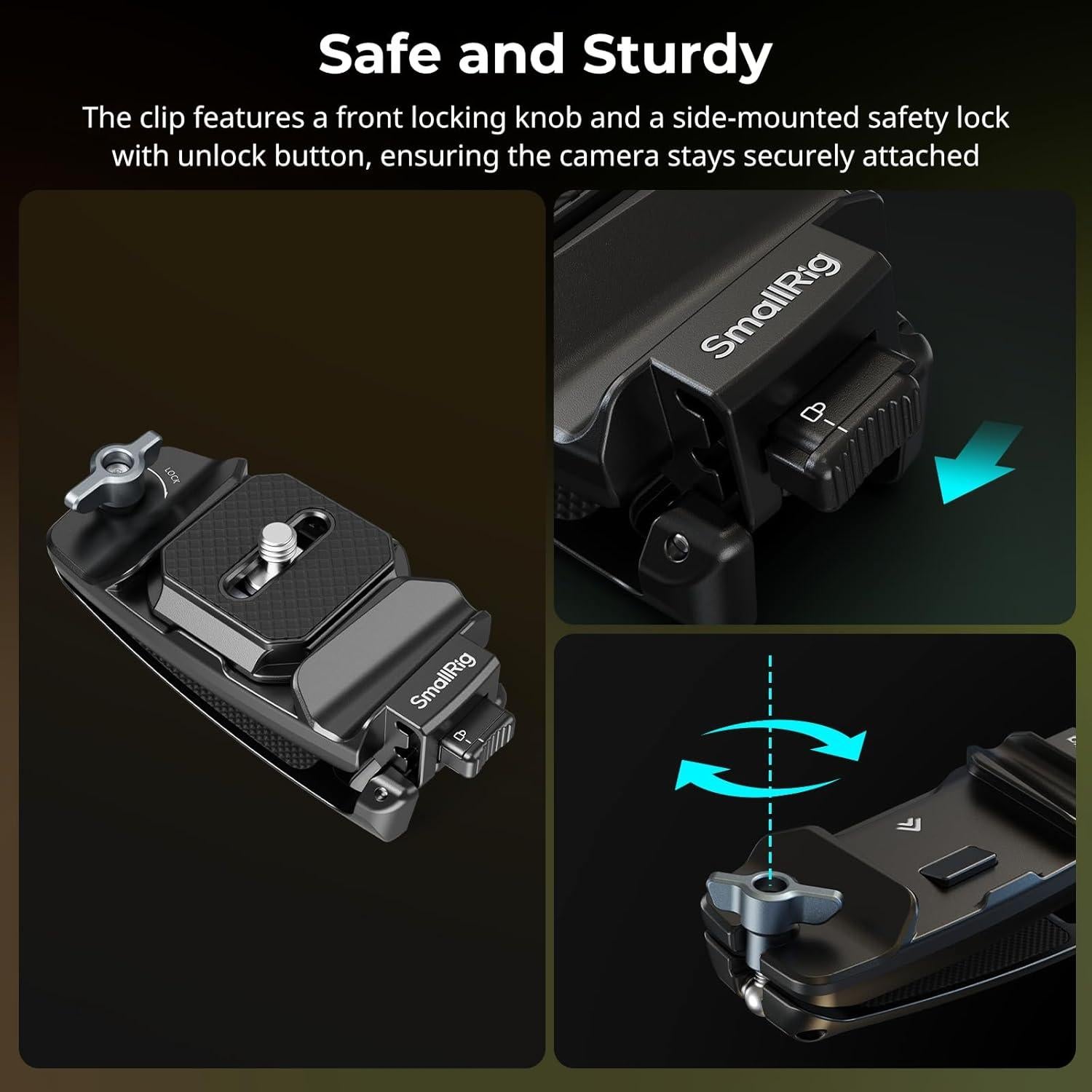 Clip de Cámara SmallRig 5053 con Placa Arca-Swiss 40kg