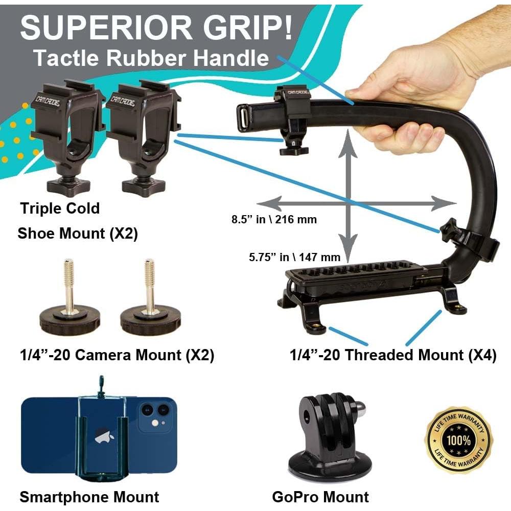 Mango Estabilizador de Cámara Scorpion EX con Zapata Fría Triple