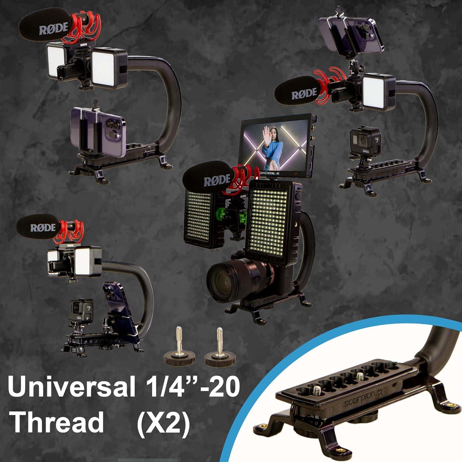 Mango Estabilizador de Cámara Scorpion EX con Zapata Fría Triple