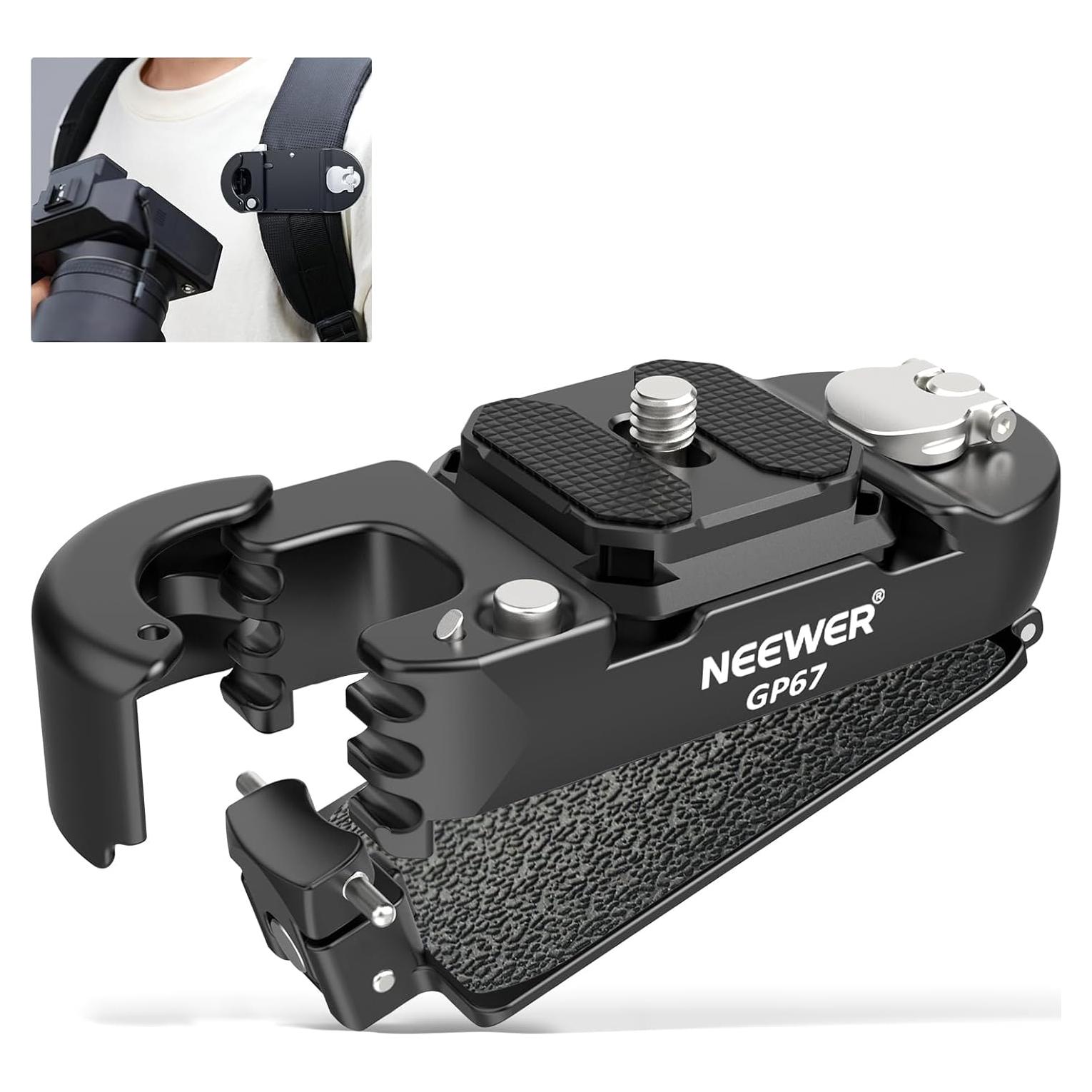 Clip de Cámara para Mochila NEEWER GP67 con Placa QR