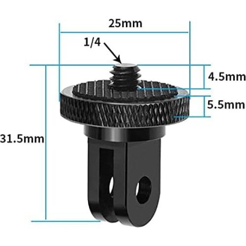 Mini Tripod Mount Adaptor Aluminum Alloy CNC 1/4 Screw Head Adapter for GoPro Hero 8 7 6 5 for DJI Sony EKEN Camera Accessories