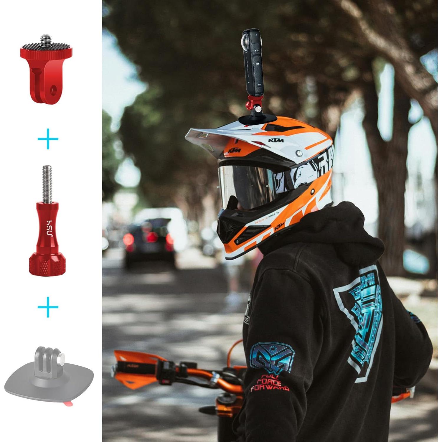 Adaptador de Montaje de Trípode HSU 1/4"-20 Aluminio Rojo