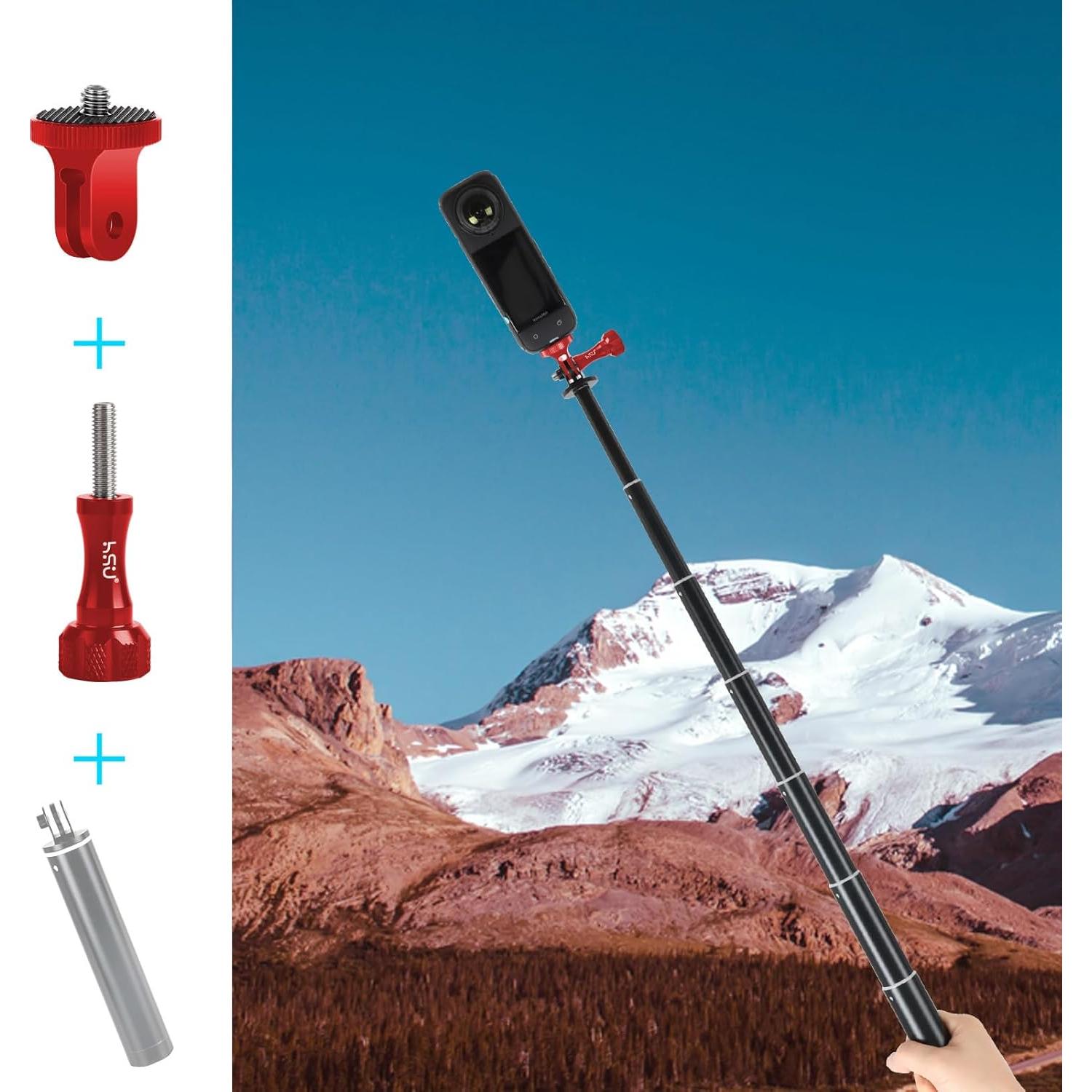 Adaptador de Montaje de Trípode HSU 1/4"-20 Aluminio Rojo