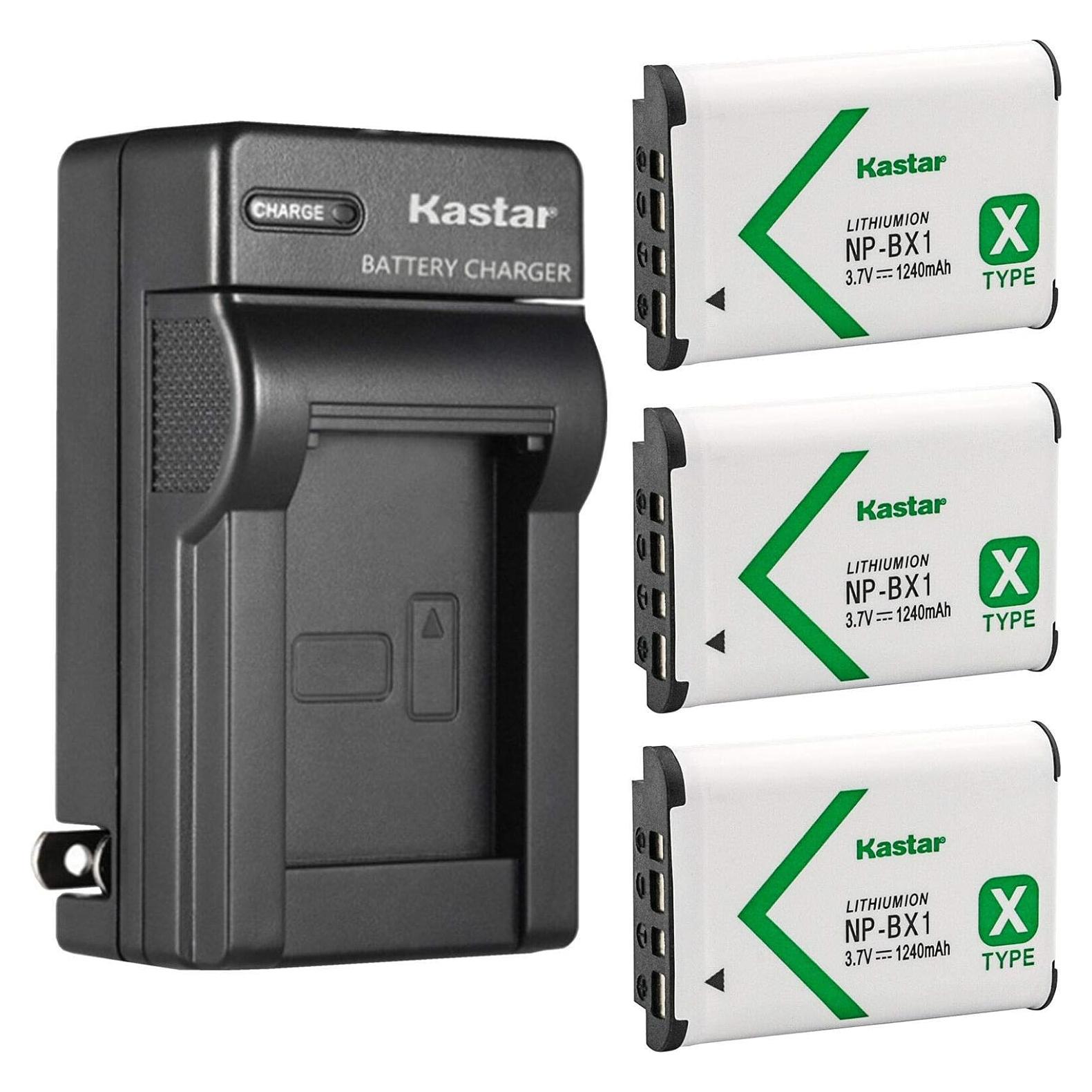 Kastar 3 Baterías NP-BX1 y Cargador de Pared para Sony
