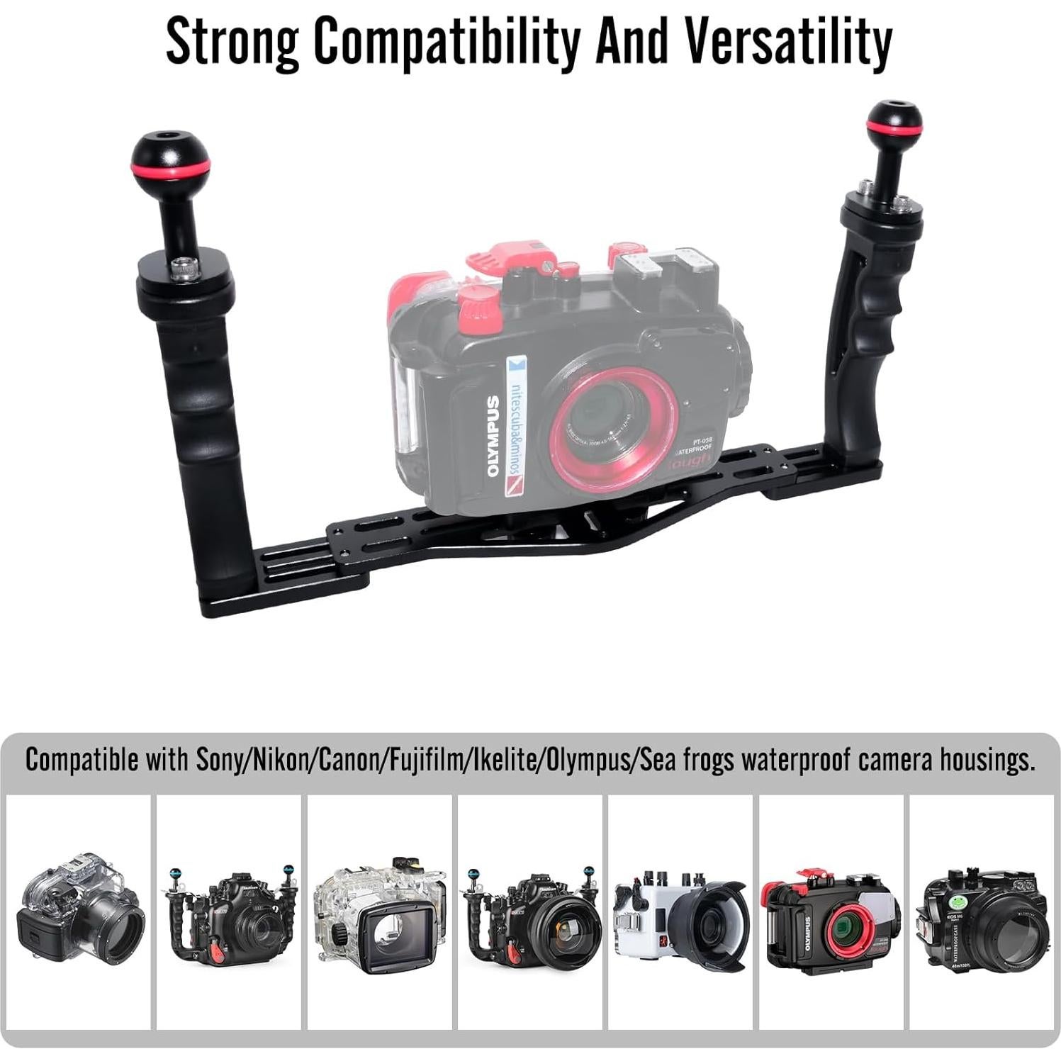 Soporte de cámara submarina Nitescuba NS10 con mango extensible