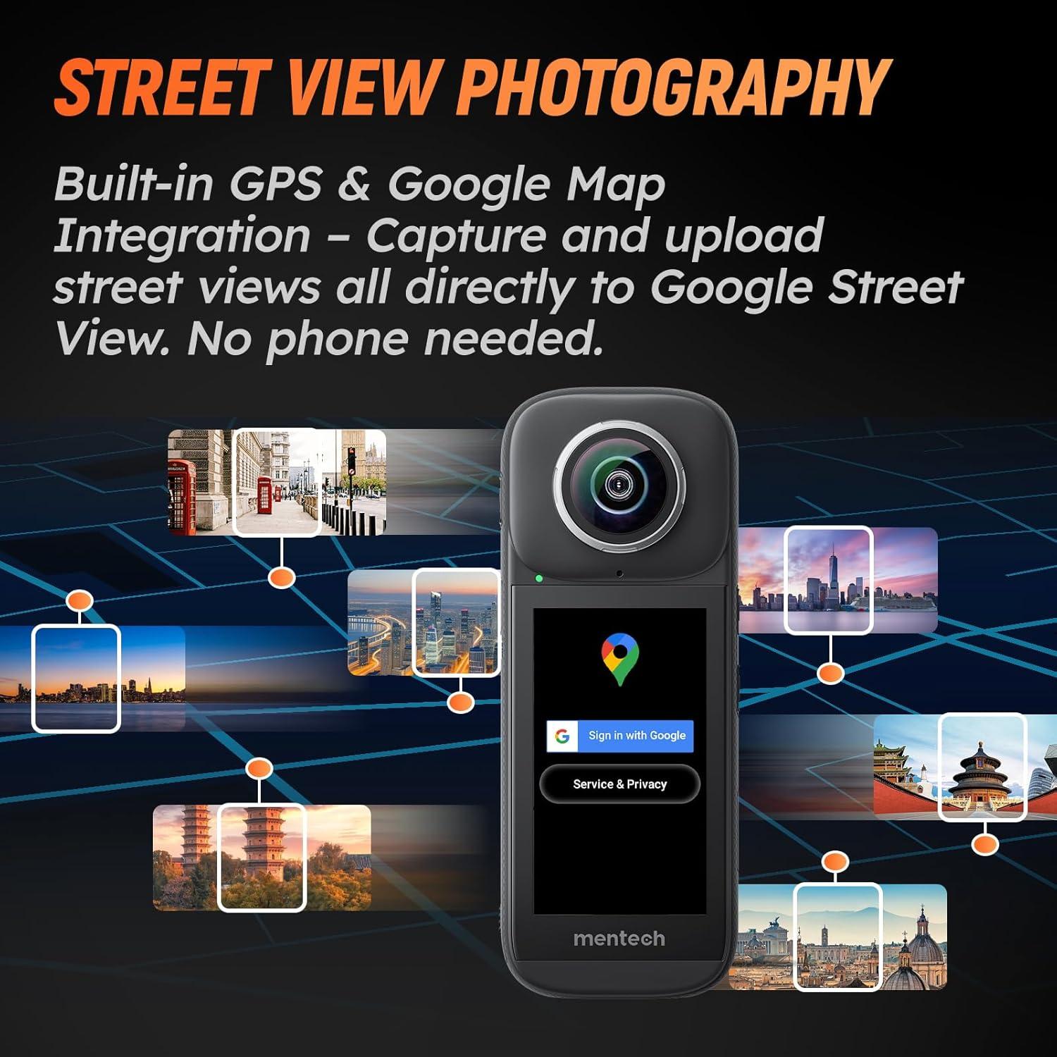 Cámara de Acción Mentech PanoX V3 8K 360° Impermeable