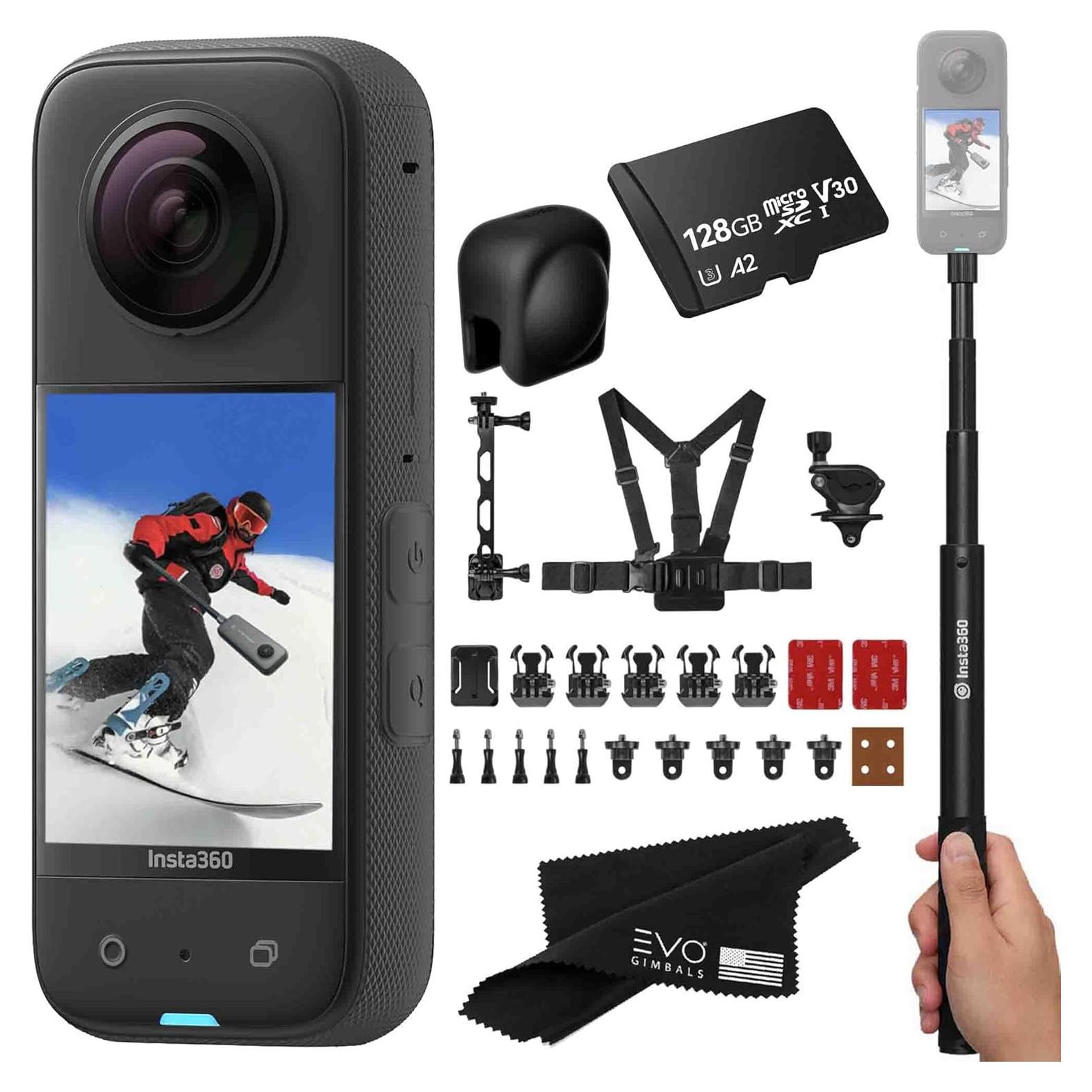 Cámara de acción 360 Insta360 X3 5.7K HDR 72MP con accesorios