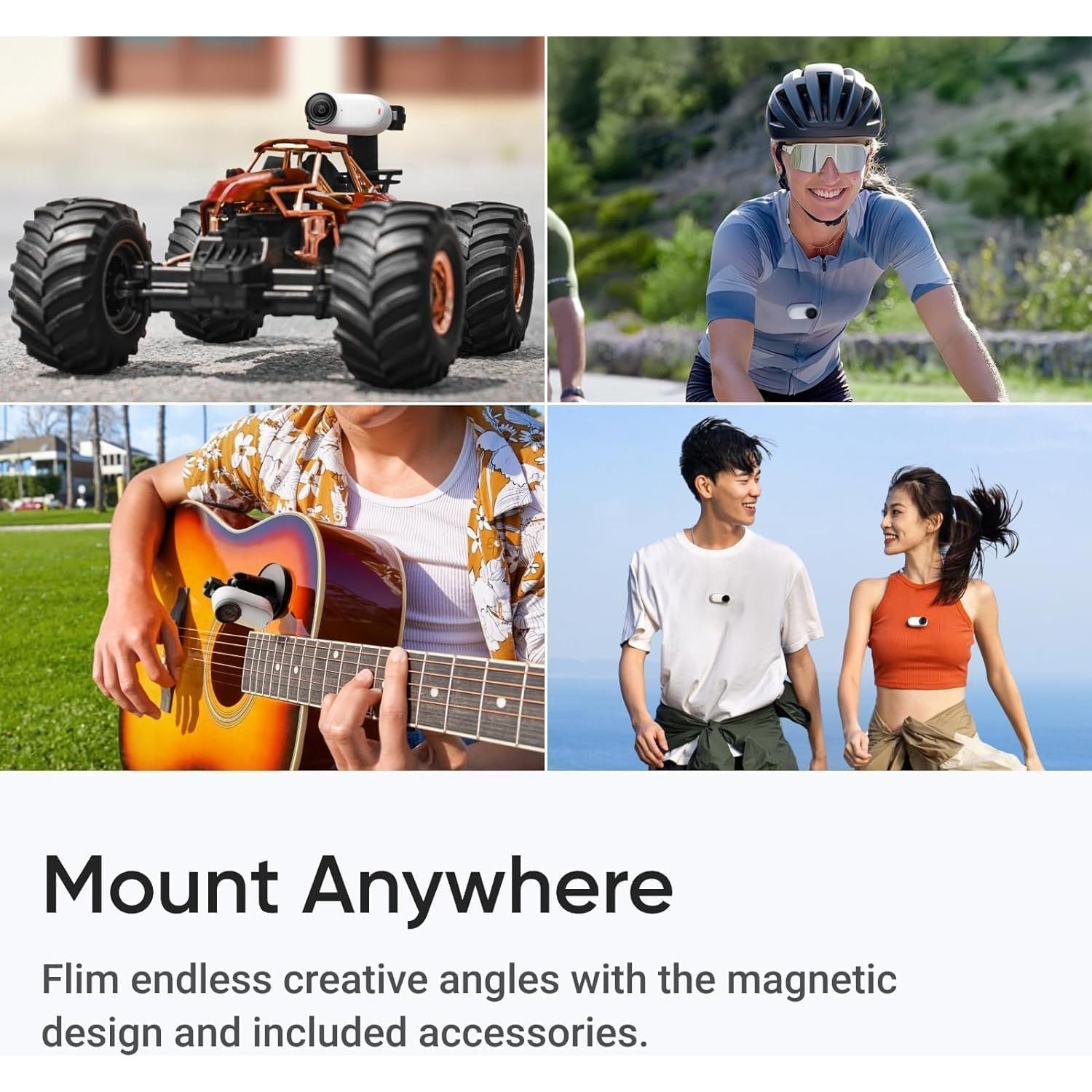 GO 3S Summit White (64GB) – 4K Video Small & Lightweight Action Camera, Portable and Versatile, Hands-Free POV, Mount Anywhere, Stabilization, Multifunctional Action Pod, Waterproof