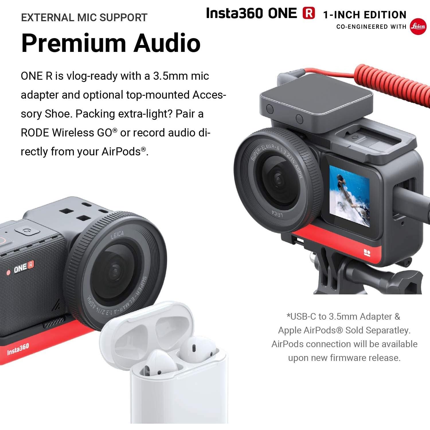 Cámara de acción Insta360 ONE R 1" 5.3K 30fps + 128GB