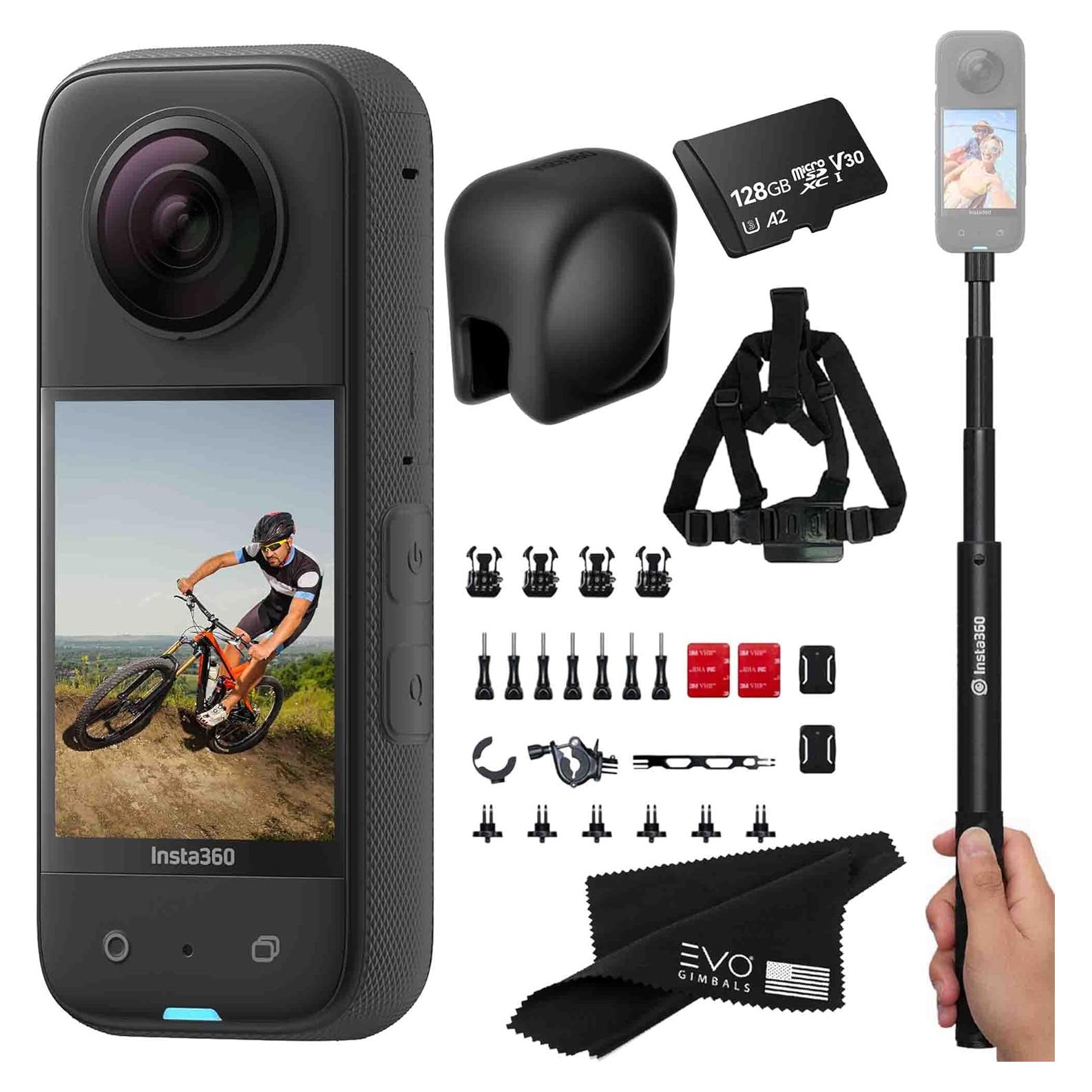 Cámara de acción 360 Insta360 X3 5.7K HDR 72MP con accesorios