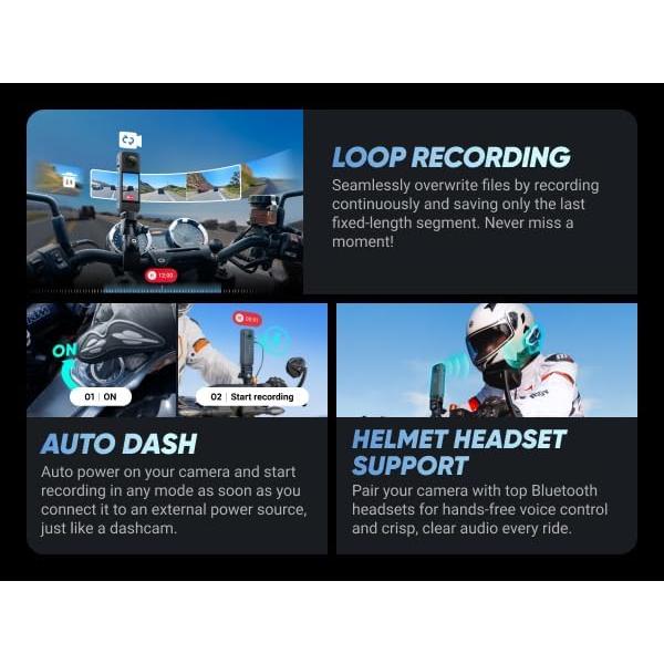 insta360 X4 Skiing Bundle - Waterproof 360 Action Camera with 1/2" 48MP Sensors, 8K 360 HDR Video |Bundle Includes Ski Pole Mount, Invisible Selfie Stick, Lens Cap (512GB)