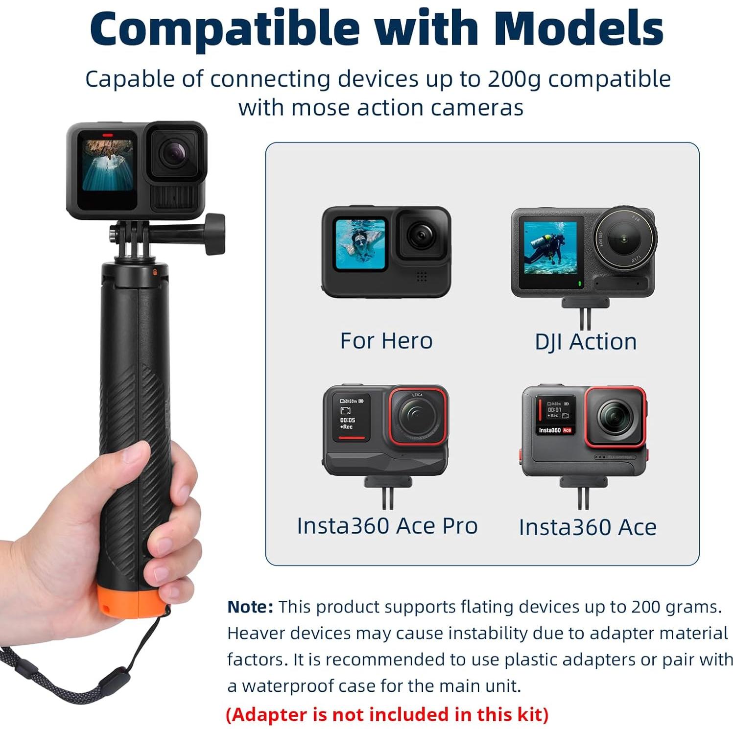 Palanca de Selfie Flotante AFAITH 4en1 Impermeable 22-61cm