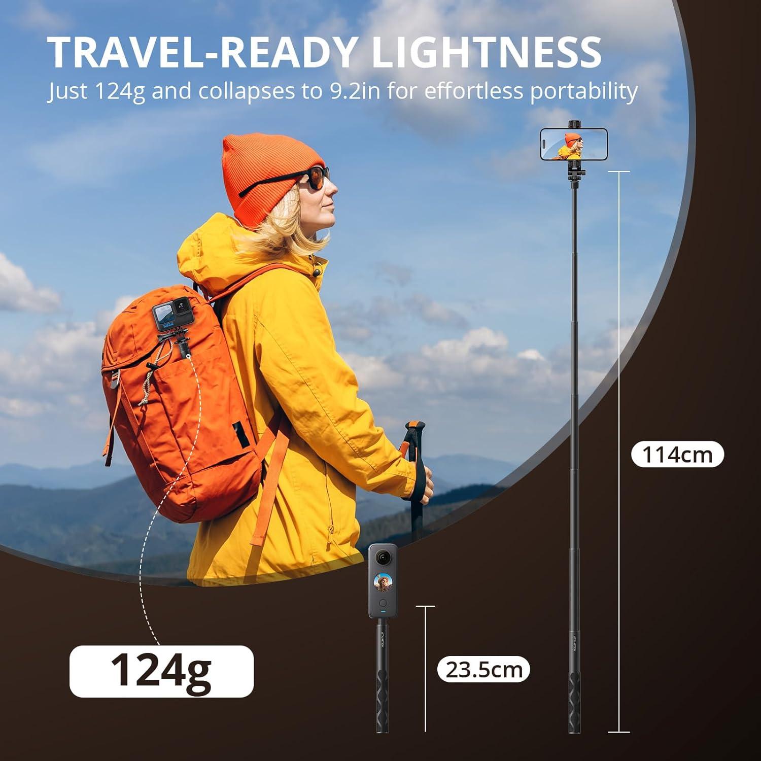 Palo de Selfie Invisible ATUMTEK 114cm para GoPro y DJI