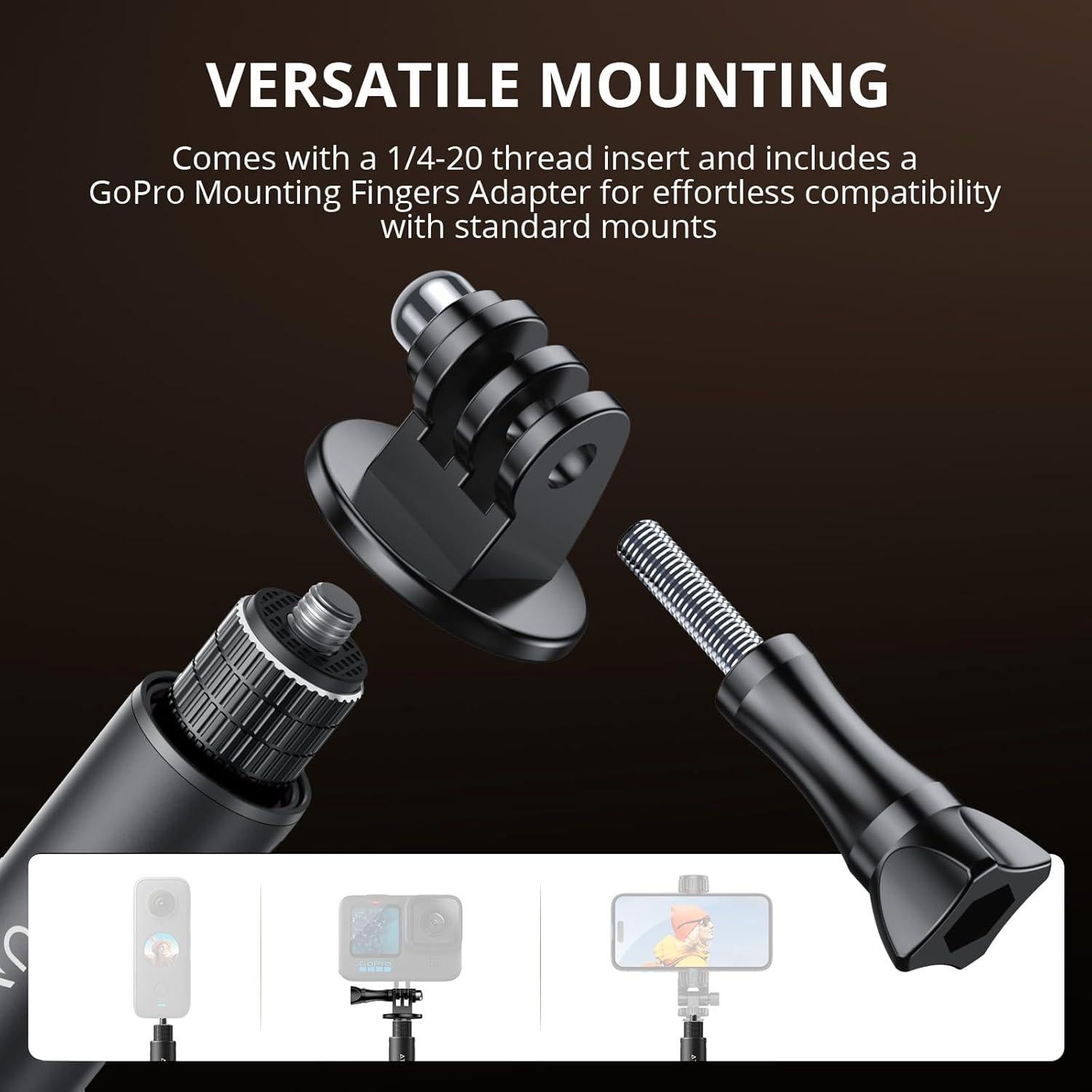 Palo de Selfie Invisible ATUMTEK 114cm para GoPro y DJI