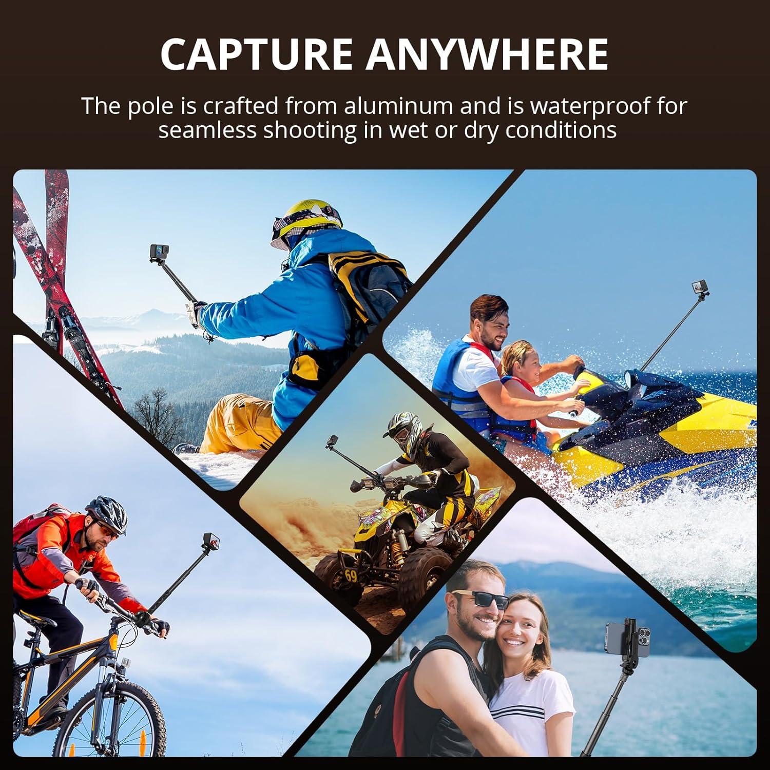 Palo de Selfie Invisible ATUMTEK 114cm para GoPro y DJI