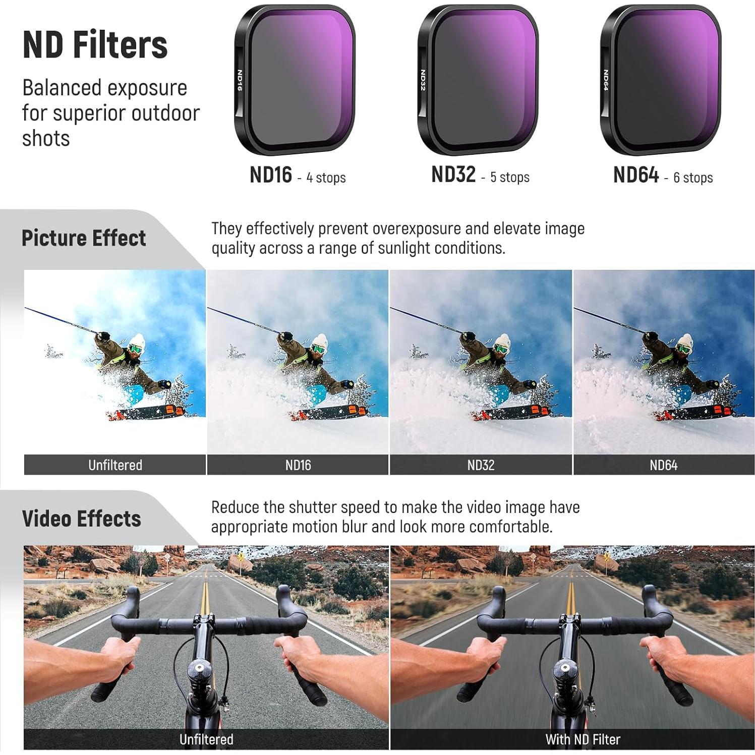 Juego de Filtros ND y CPL NEEWER para Insta360 Ace Pro - 4 Piezas