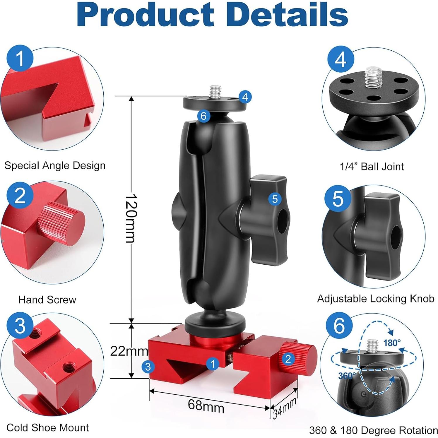 Soporte de Cerca Ajustable ChromLives para Gopro y Smartphone