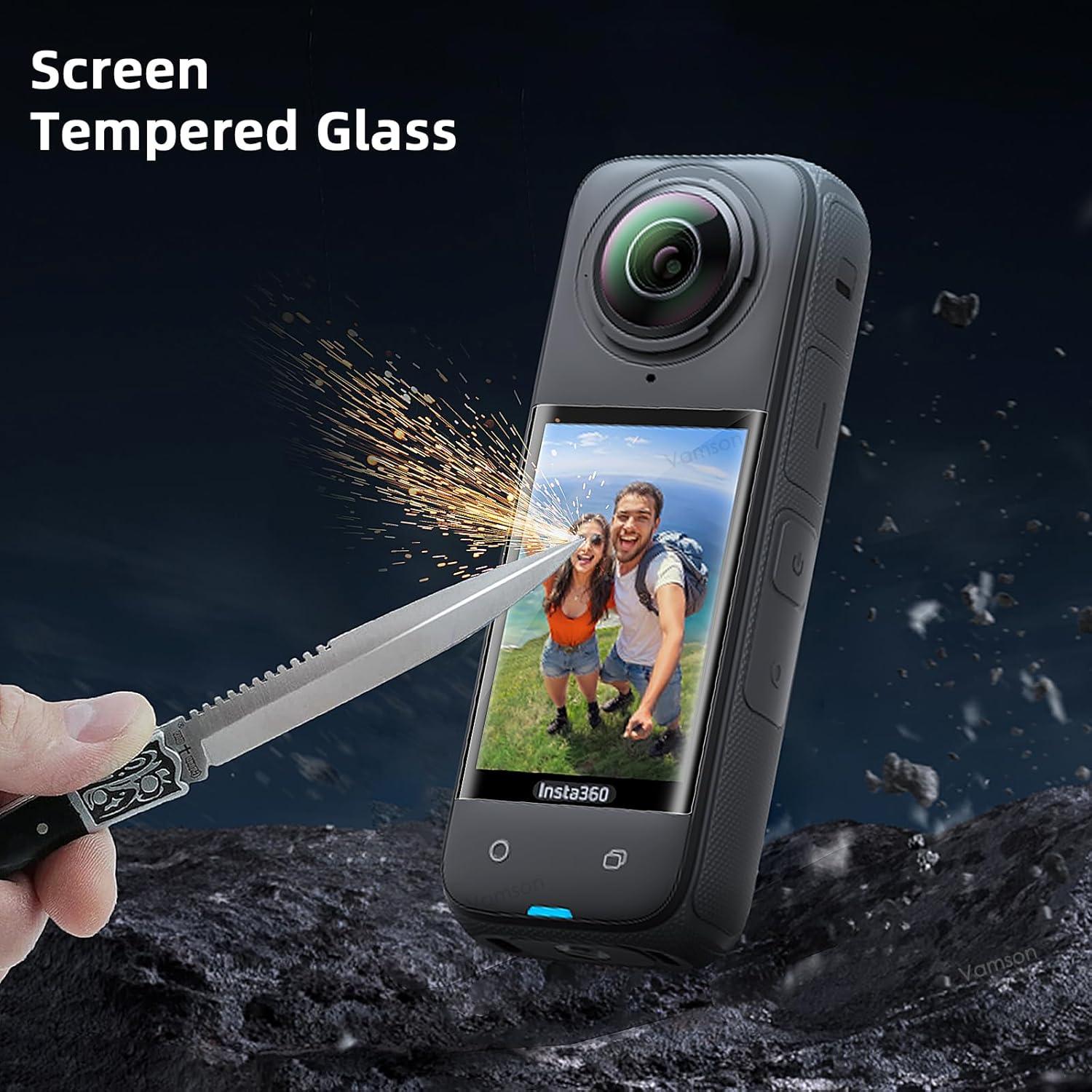 Accessories Kit for Insta360 X4 Action Camera, with Protective Hard Case, Tempered Glass Protectors Film, Multi-functional Tripod, Silicone Case Accessories Bundle