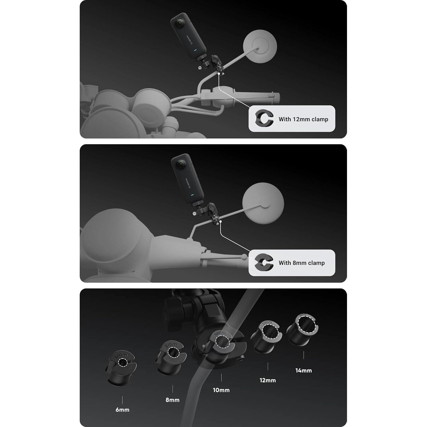 Soporte de Espejo Retrovisor Insta360 para Cámaras de Acción