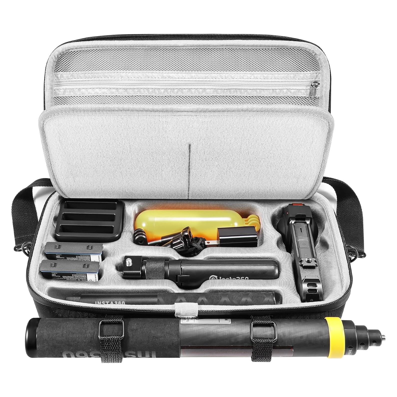 Funda de viaje impermeable Amazear para Insta360 X5/X4, negra