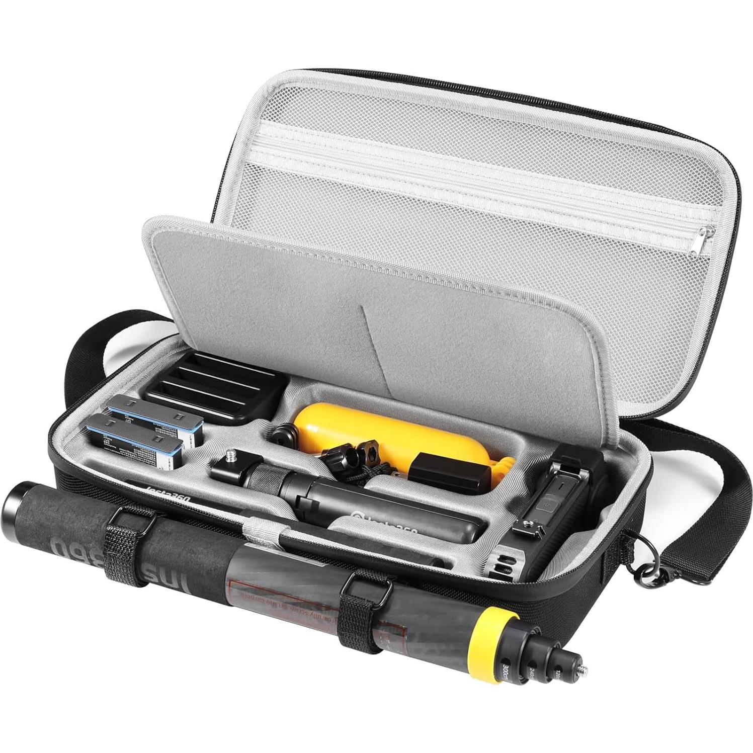 Funda de viaje impermeable Amazear para Insta360 X5/X4, negra