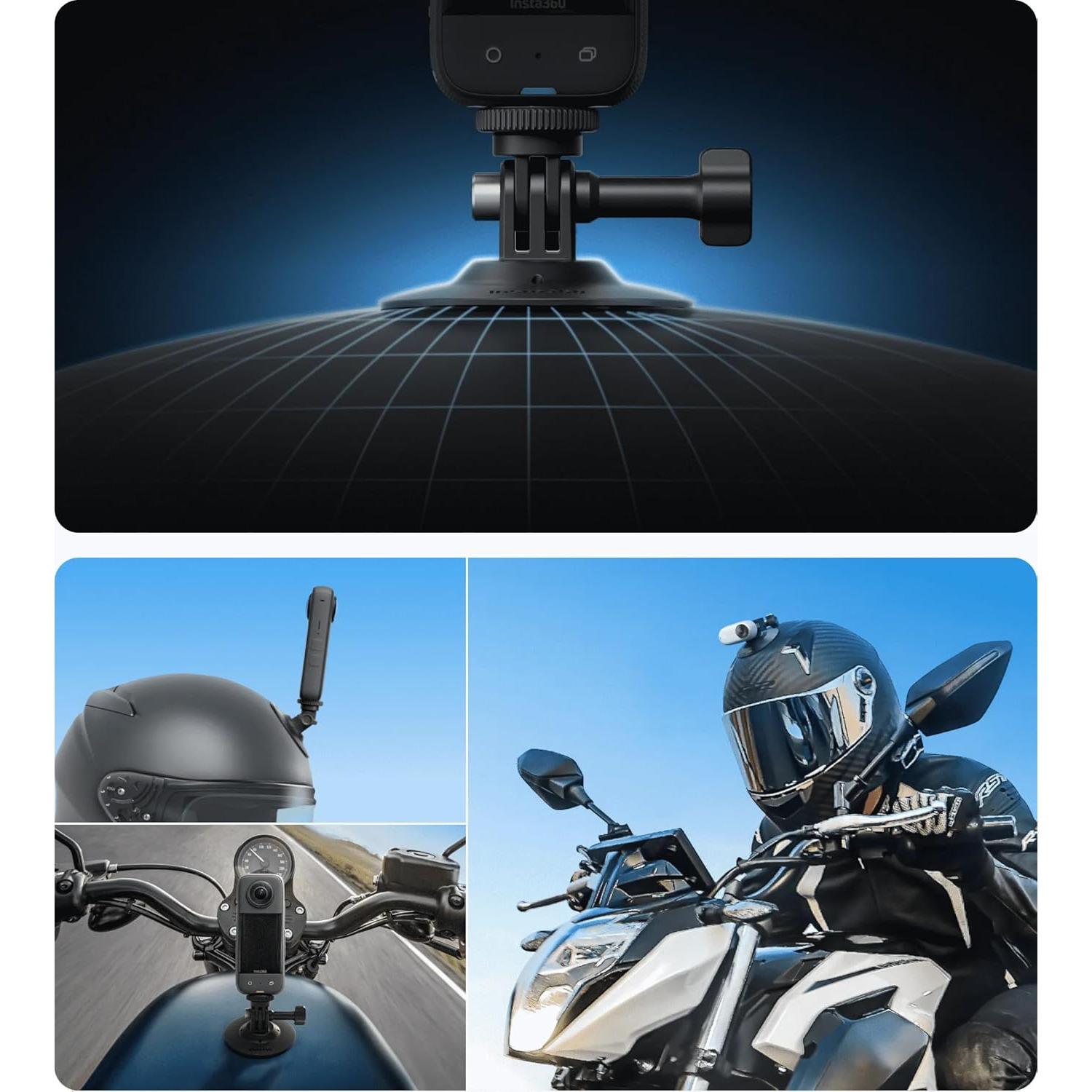 Kit de Montaje Completo para Motocicleta Insta360 - Negro