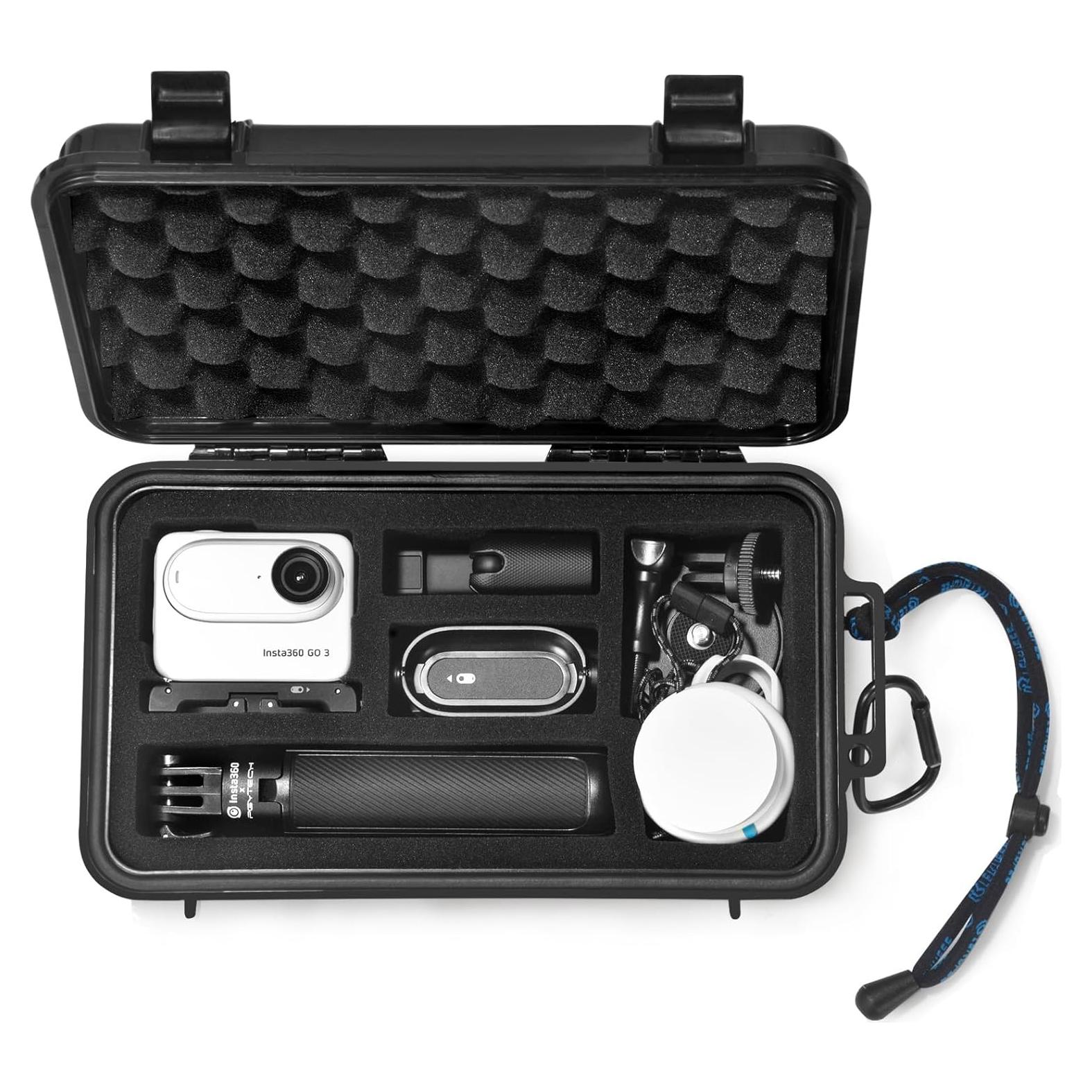 Lekufee Travel Waterproof Hard Case for Insta360 GO 3S / 3, Action Camera, Vlogging Camera and Accessories(Case Only)