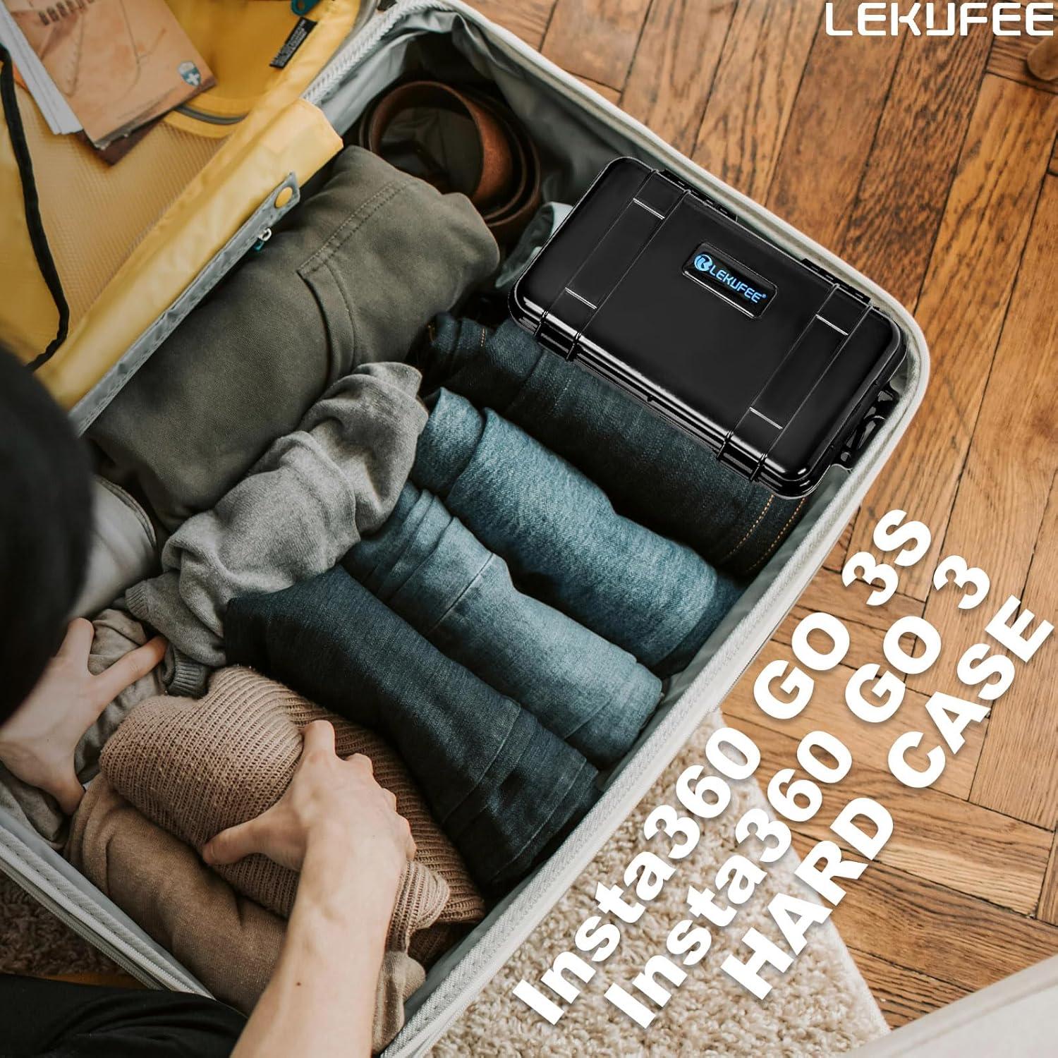 Lekufee Travel Waterproof Hard Case for Insta360 GO 3S / 3, Action Camera, Vlogging Camera and Accessories(Case Only)