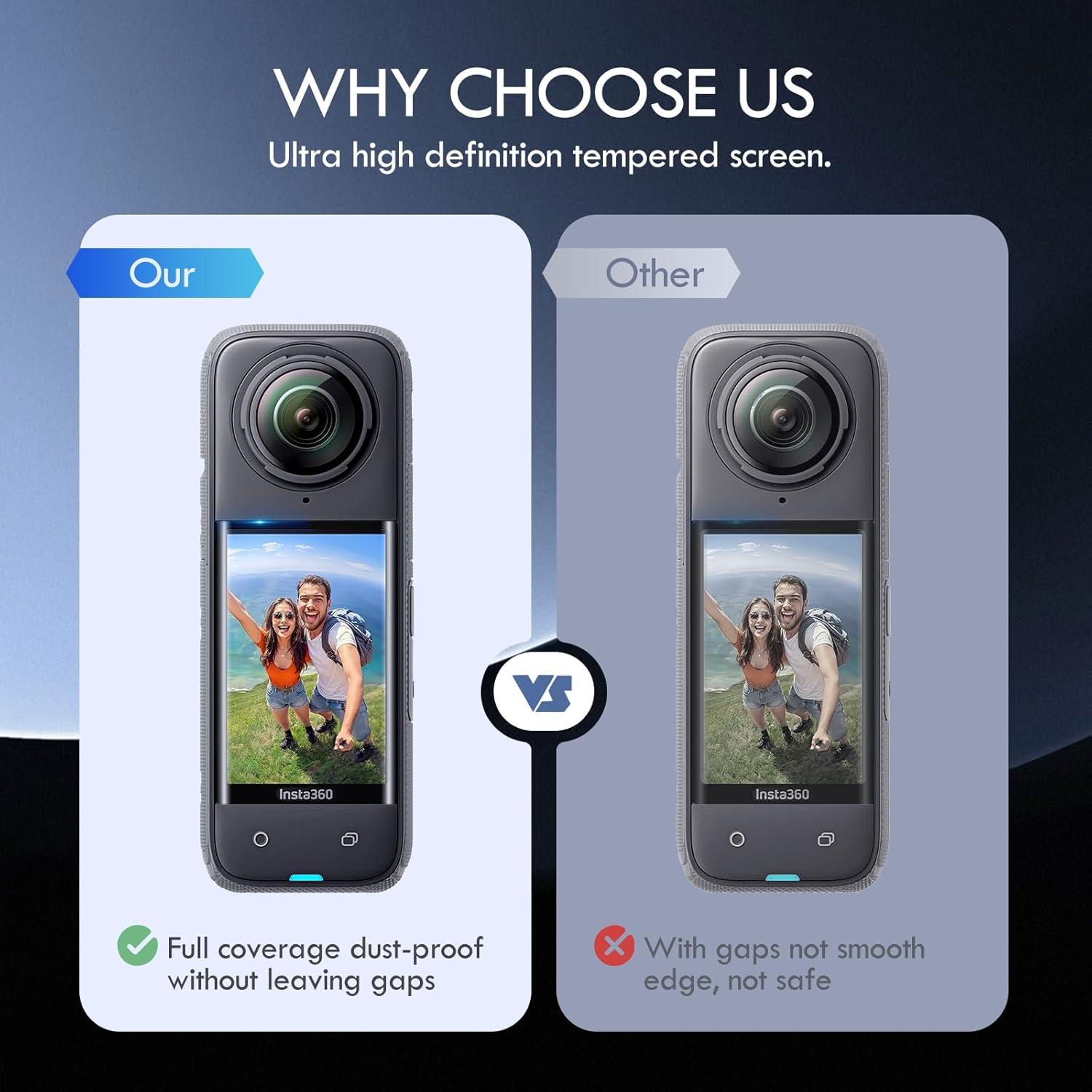 Película Protectora de Pantalla y Lente Insta360 X5/X4 - 9H