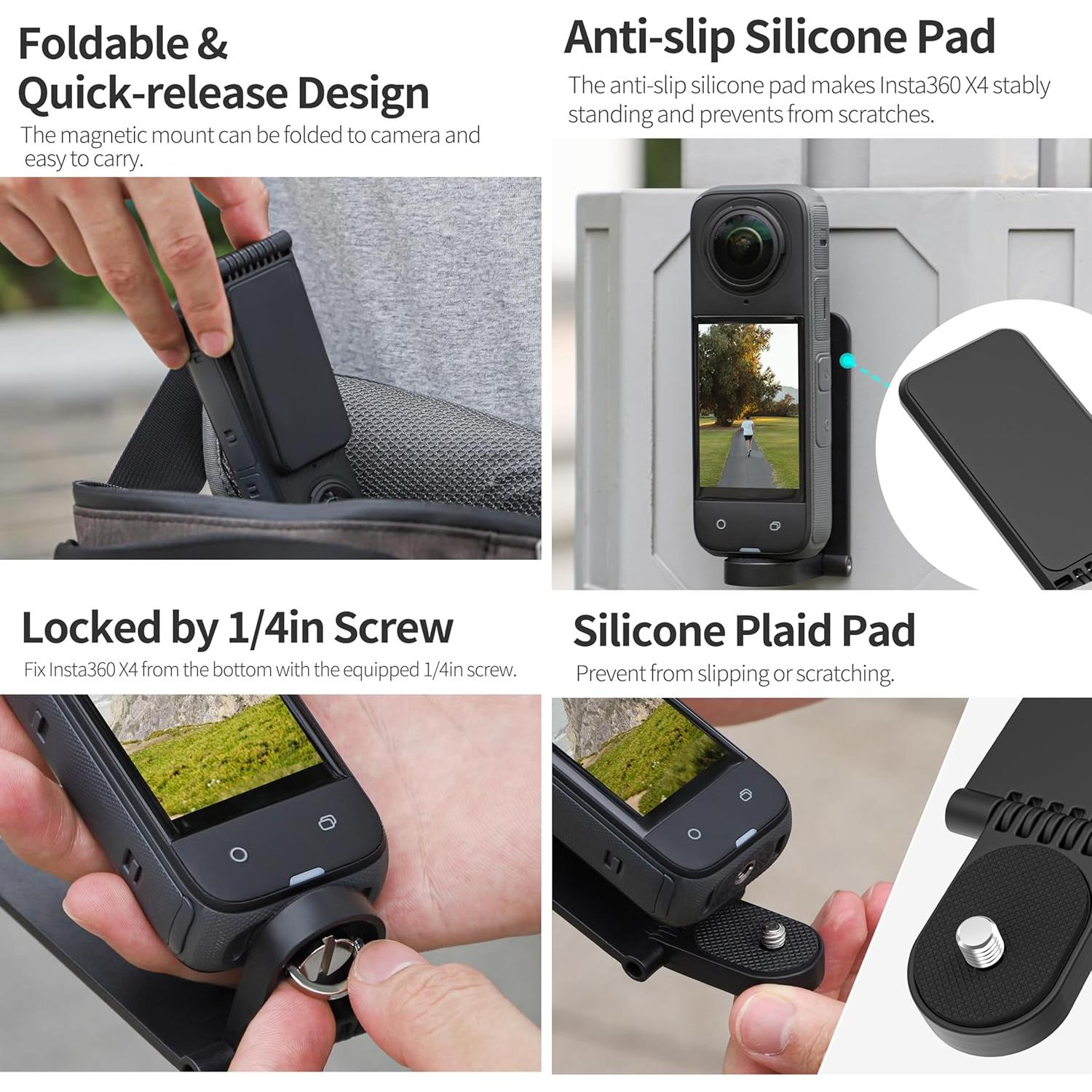 Soporte Magnético WOENJO para Insta360 X4/X5/X3 - 0.057 kg