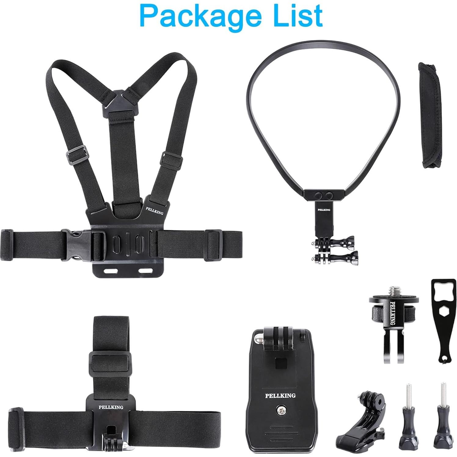 Kit de Accesorios PellKing 4en1 para Cámaras de Acción
