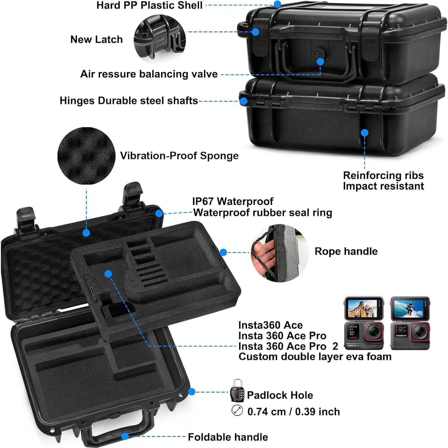 Funda Dura Impermeable Lekufee para Insta360 Ace Pro 2 - LK203