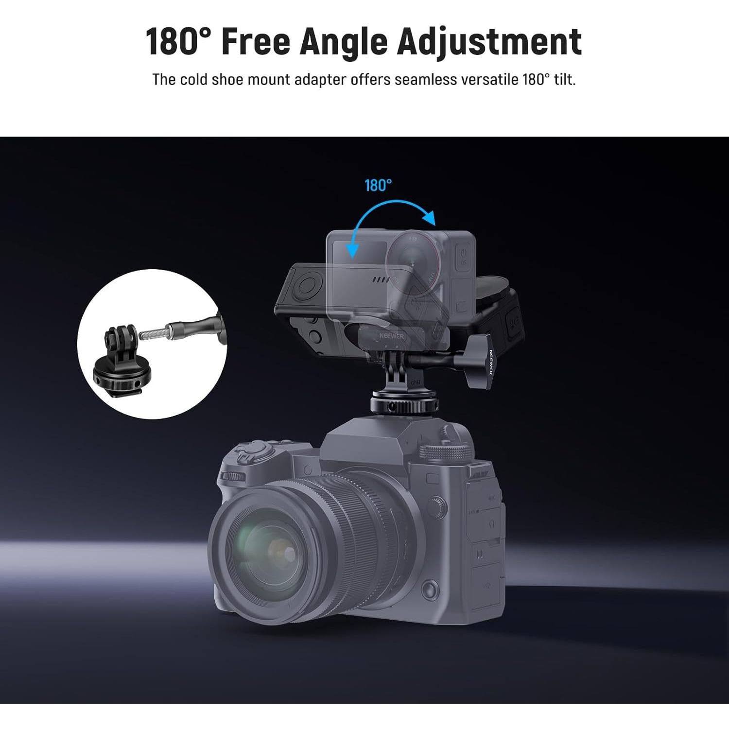 Adaptador de Montaje en Zapata Fría NEEWER GP-63 para Cámaras de Acción