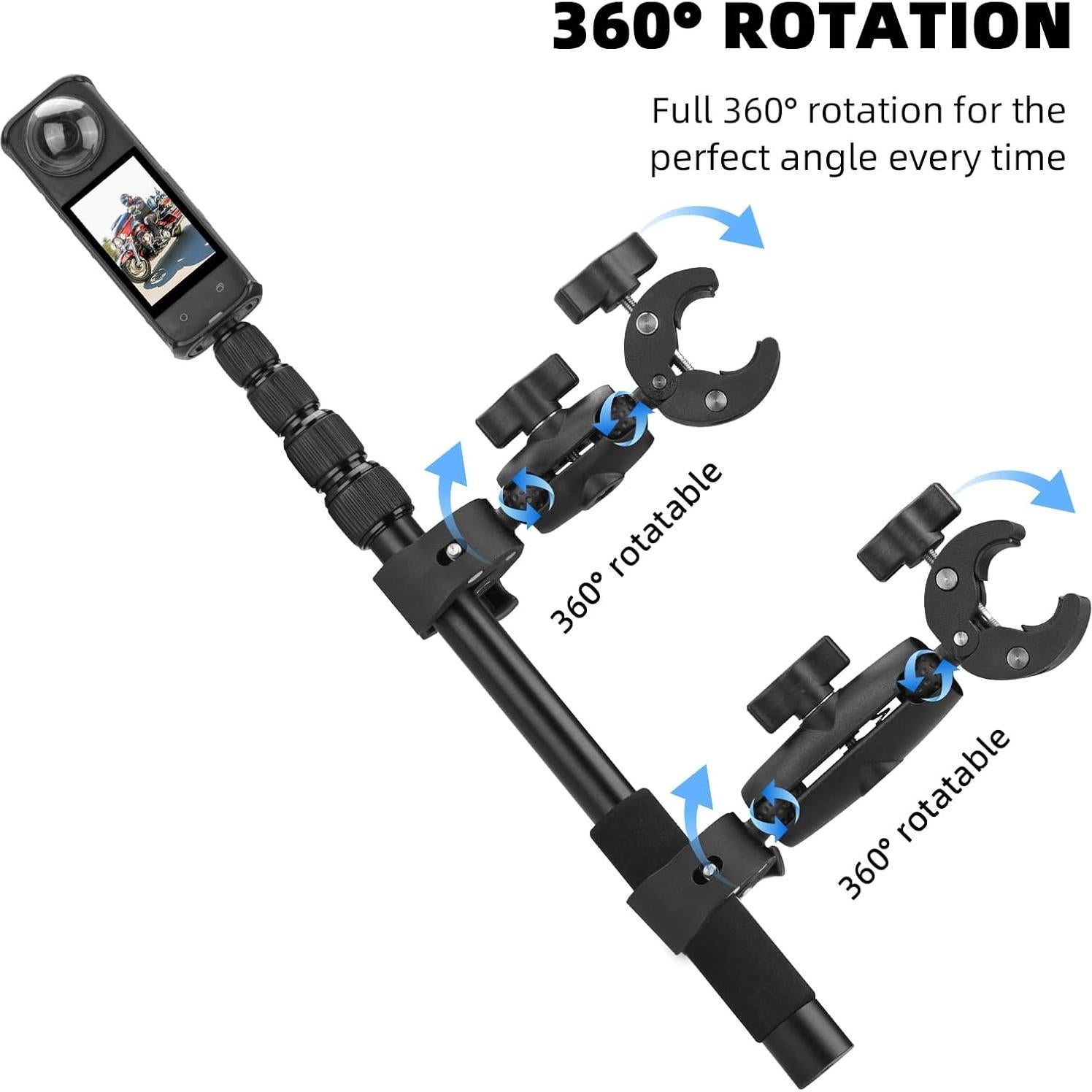 Soporte para Motocicleta BRDRC con Palo de Selfie 1.5m