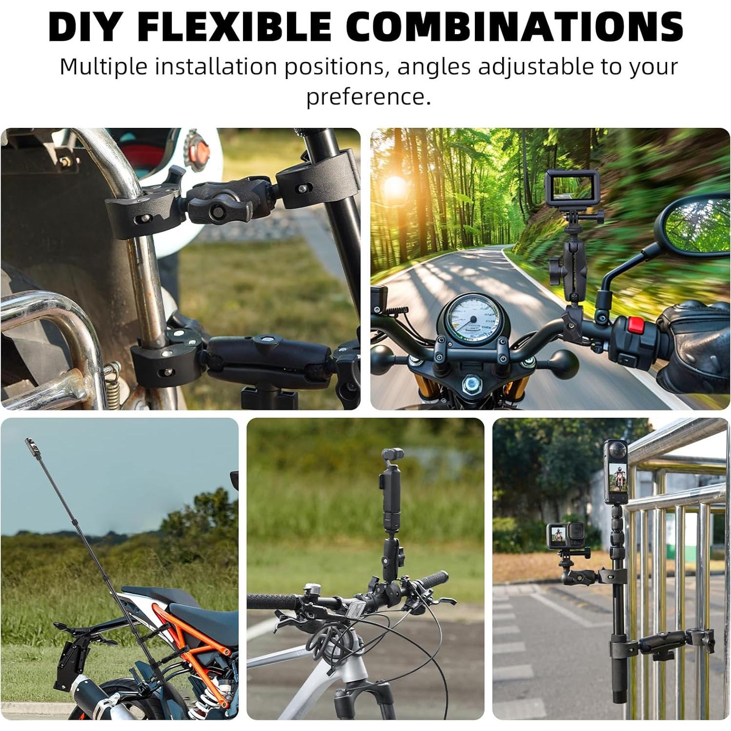 Soporte para Motocicleta BRDRC con Palo de Selfie 1.5m