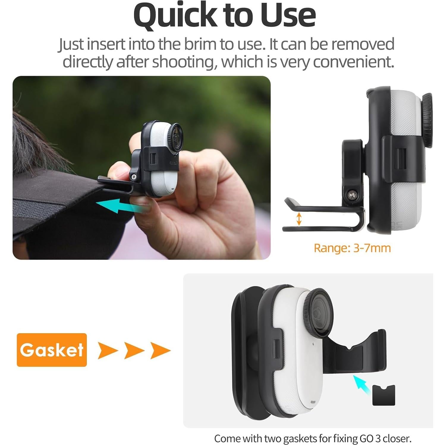 Clip para Sombrero de Cámara de Acción CAPART GO3-S-CV, Rotatable