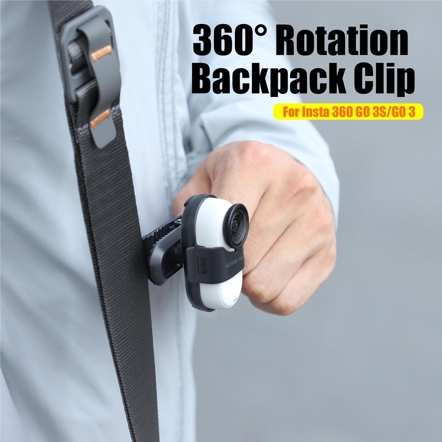 Soporte Clip para Sombrero Insta360 Go 3/3s - Rotación 360°