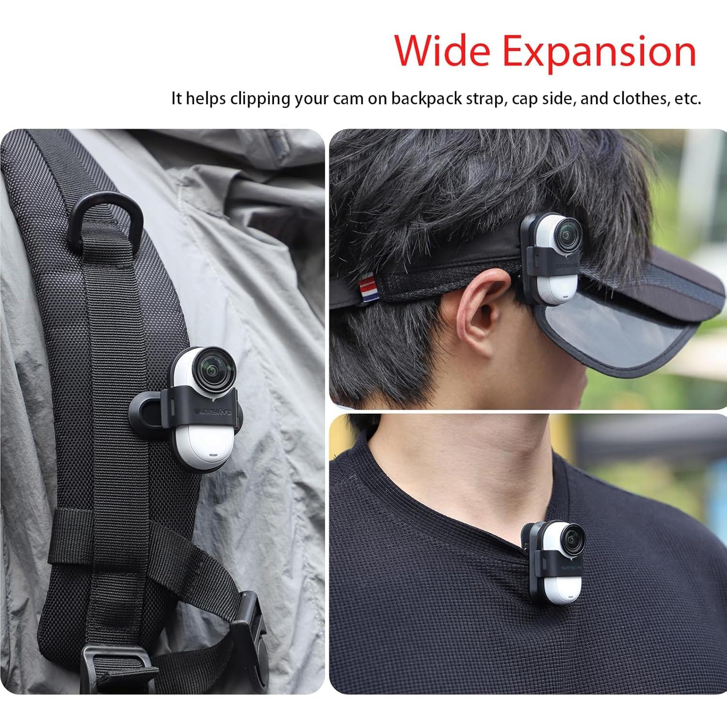 Soporte Clip para Sombrero Insta360 Go 3/3s - Rotación 360°