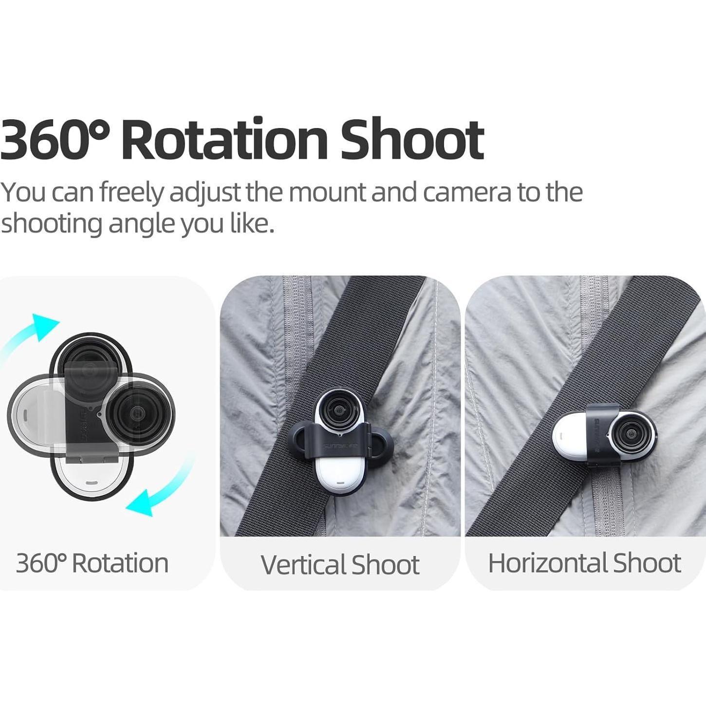 Soporte Clip para Sombrero Insta360 Go 3/3s - Rotación 360°