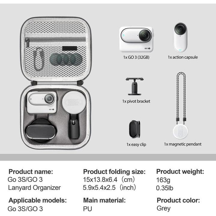 Funda de Transporte Tomat para Cámara Insta360 GO 3S - Compacta y Ligera