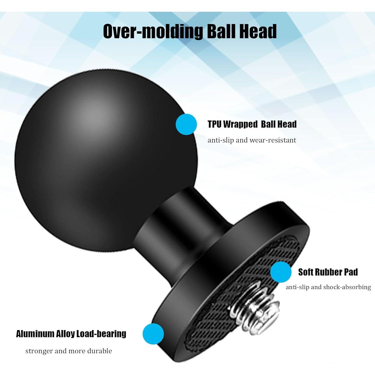 Adaptador de Montaje de Bola Liveda 1" con Rosca 1/4"-20