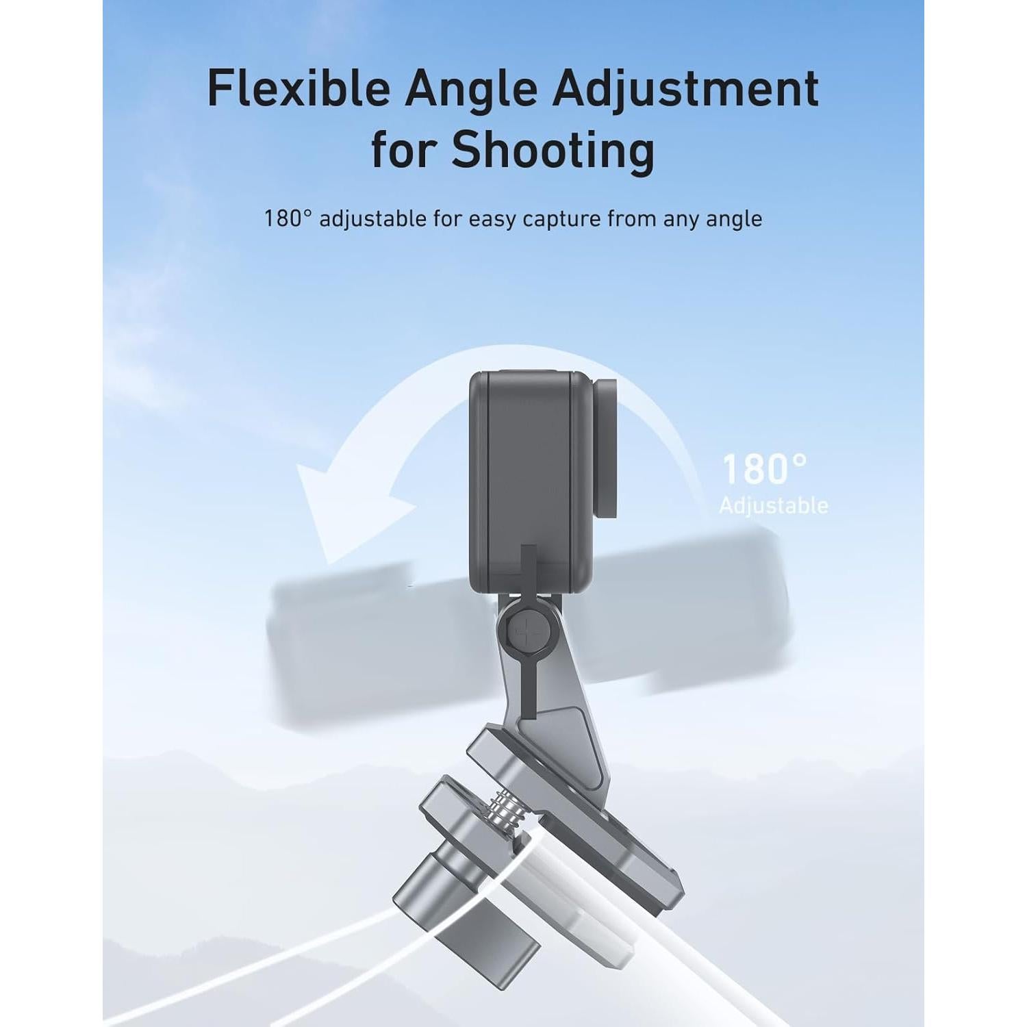 Soporte de cámara para parabrisas de motocicleta TELESIN 180°
