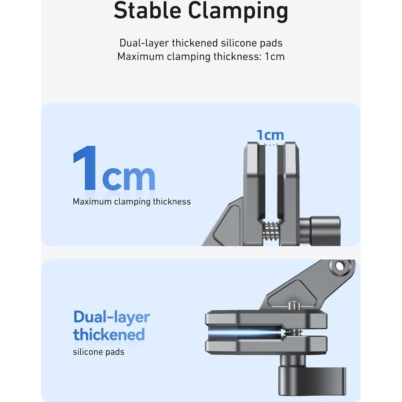 Soporte de cámara para parabrisas de motocicleta TELESIN 180°
