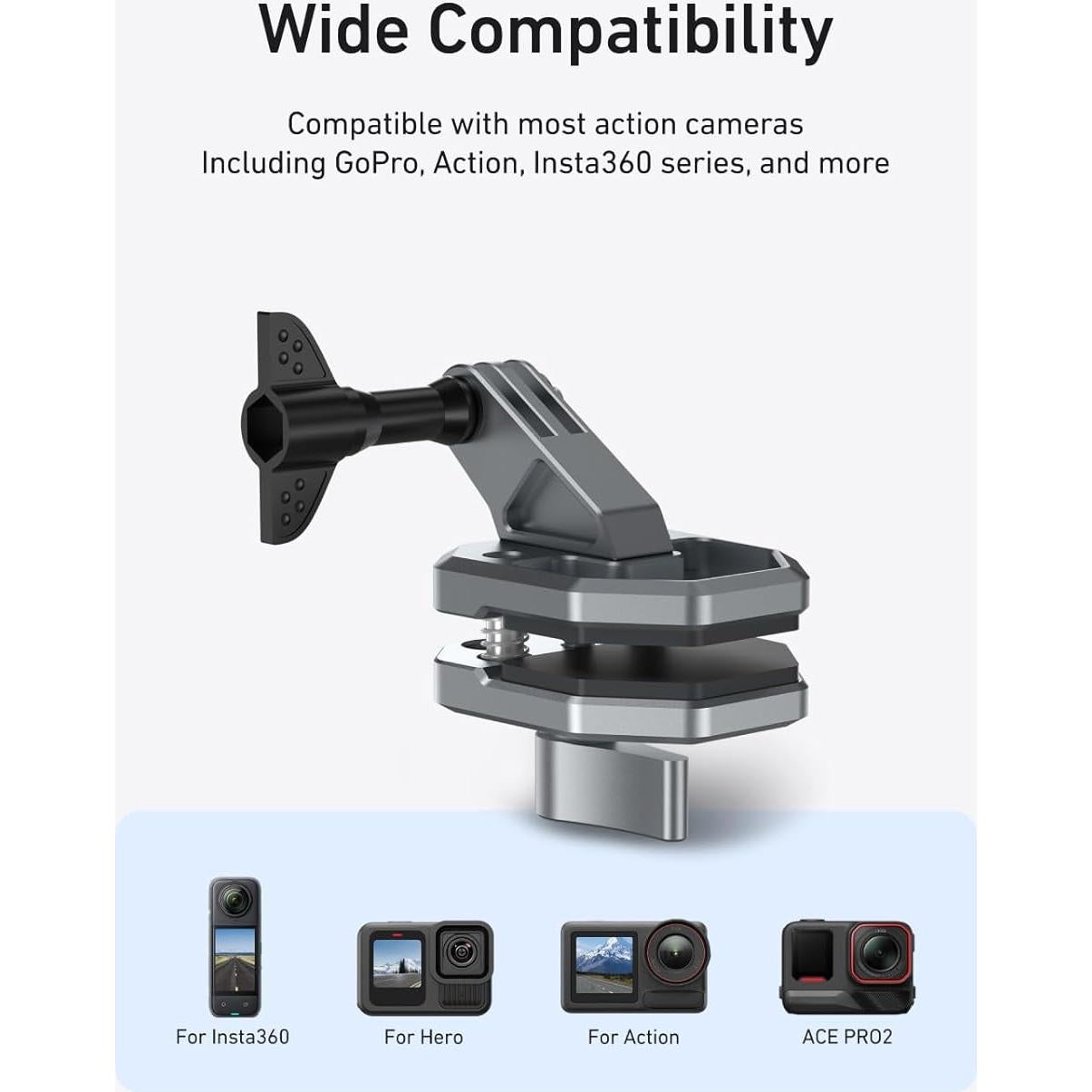 Soporte de cámara para parabrisas de motocicleta TELESIN 180°